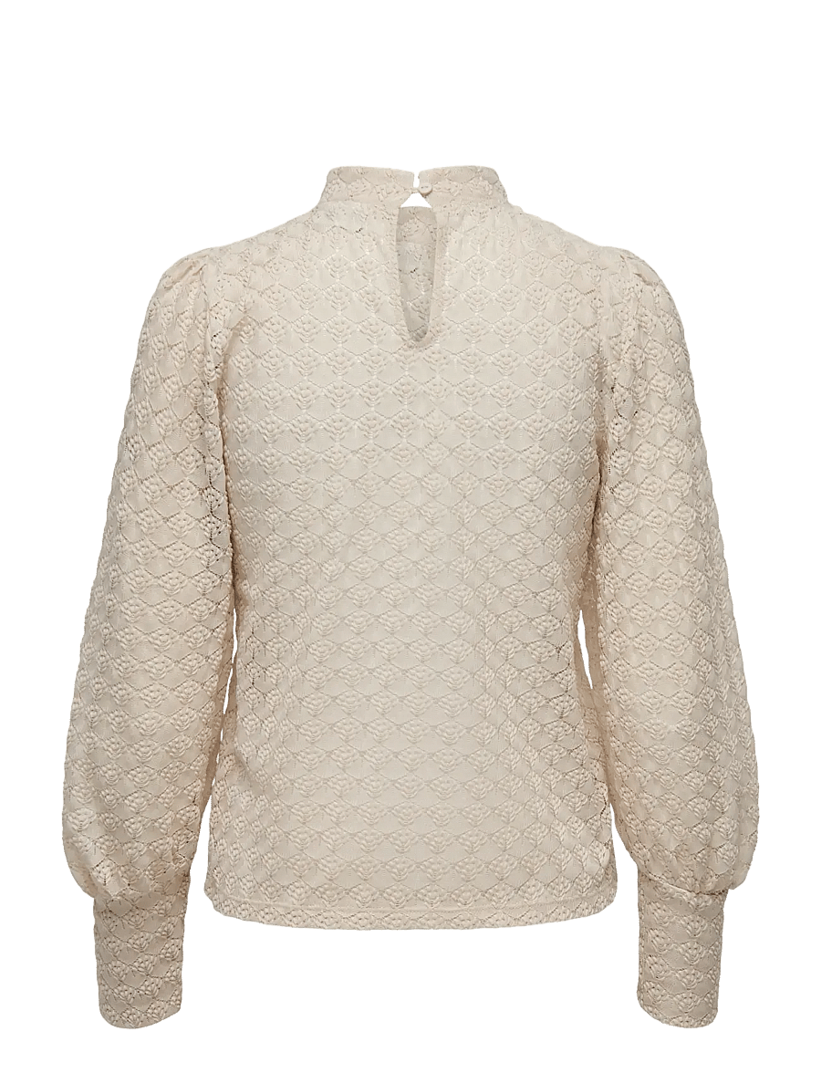 JDY - JDYAVERY L/S LACE TOP JRS NOOS - langärmelige blusen - sandshell - 2