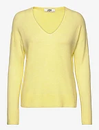 JDYCHARLY L/S V-NECK PULLOVER KNT LO - YELLOW IRIS