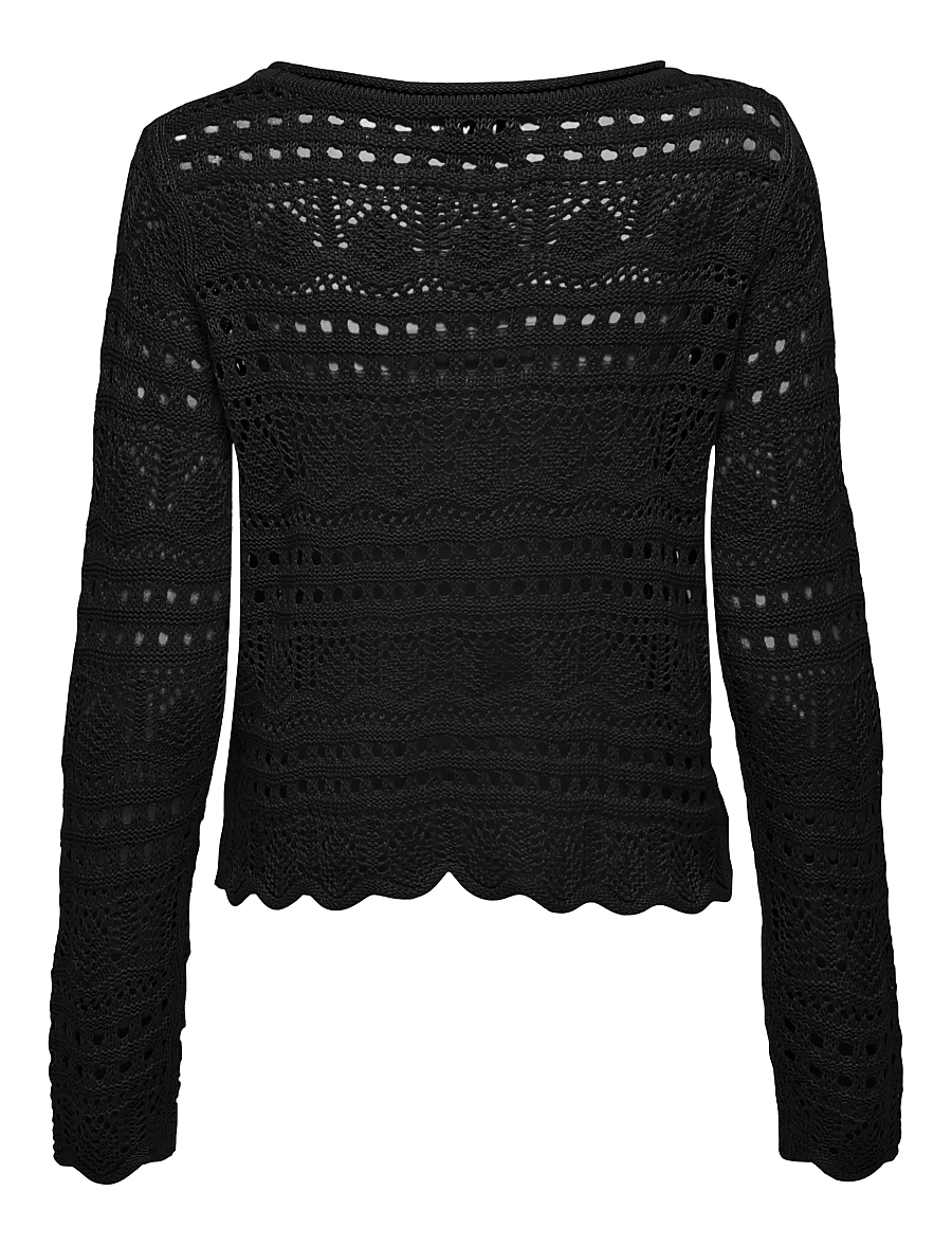 JDY - JDYSUN LAY L/S BOATNECK PULLOV. KNT NOOS - sviitrid - black - 2