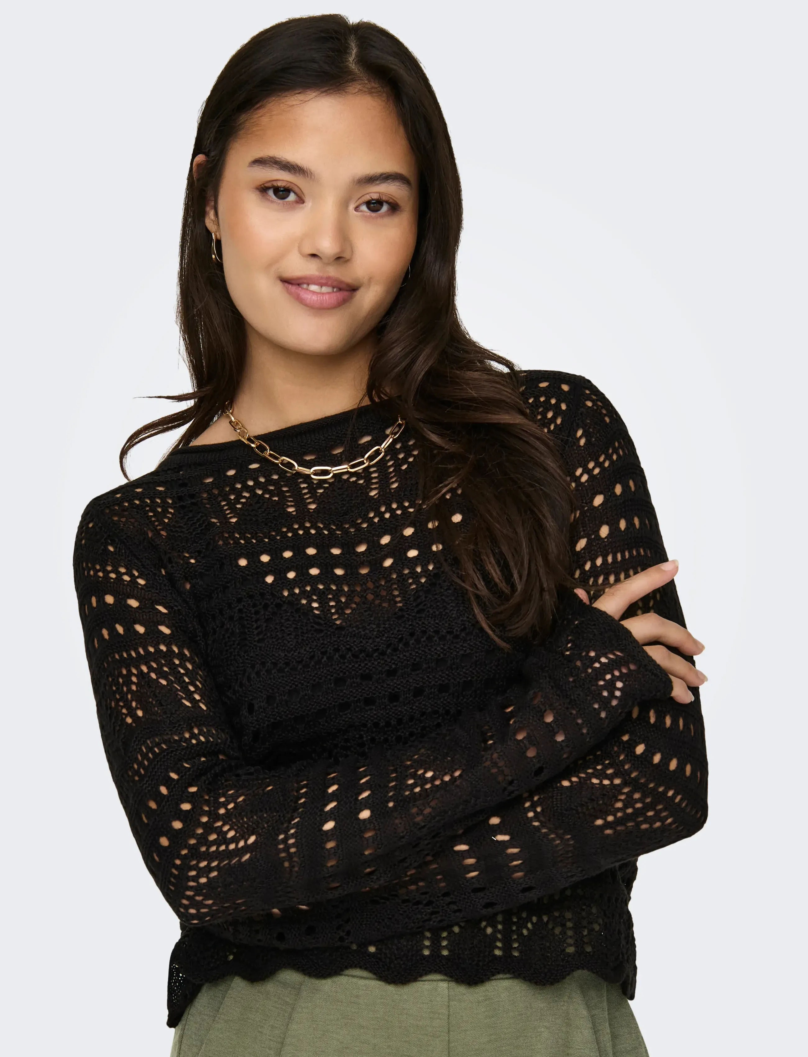 JDY - JDYSUN LAY L/S BOATNECK PULLOV. KNT NOOS - peysur - black - 4