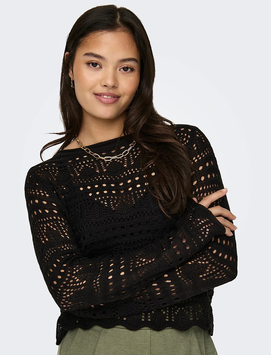 JDY - JDYSUN LAY L/S BOATNECK PULLOV. KNT NOOS - sviitrid - black - 4