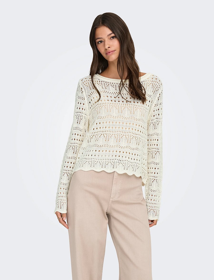 JDY - JDYSUN LAY L/S BOATNECK PULLOV. KNT NOOS - pullover - eggnog - 0