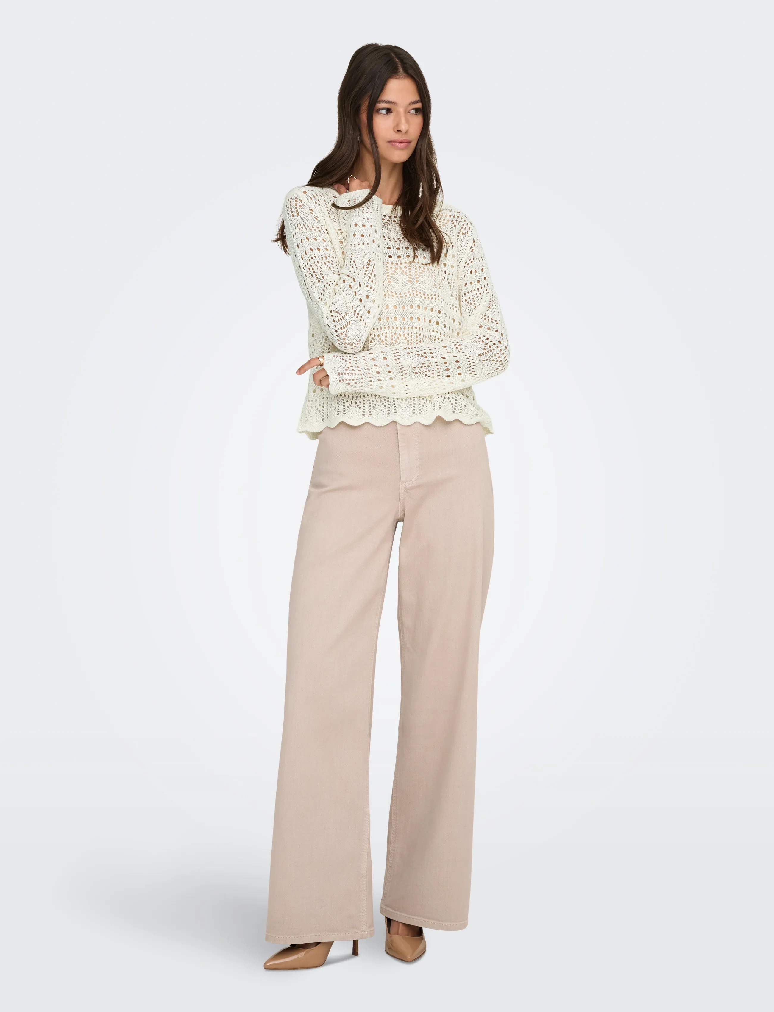 JDY - JDYSUN LAY L/S BOATNECK PULLOV. KNT NOOS - džemperi - eggnog - 4