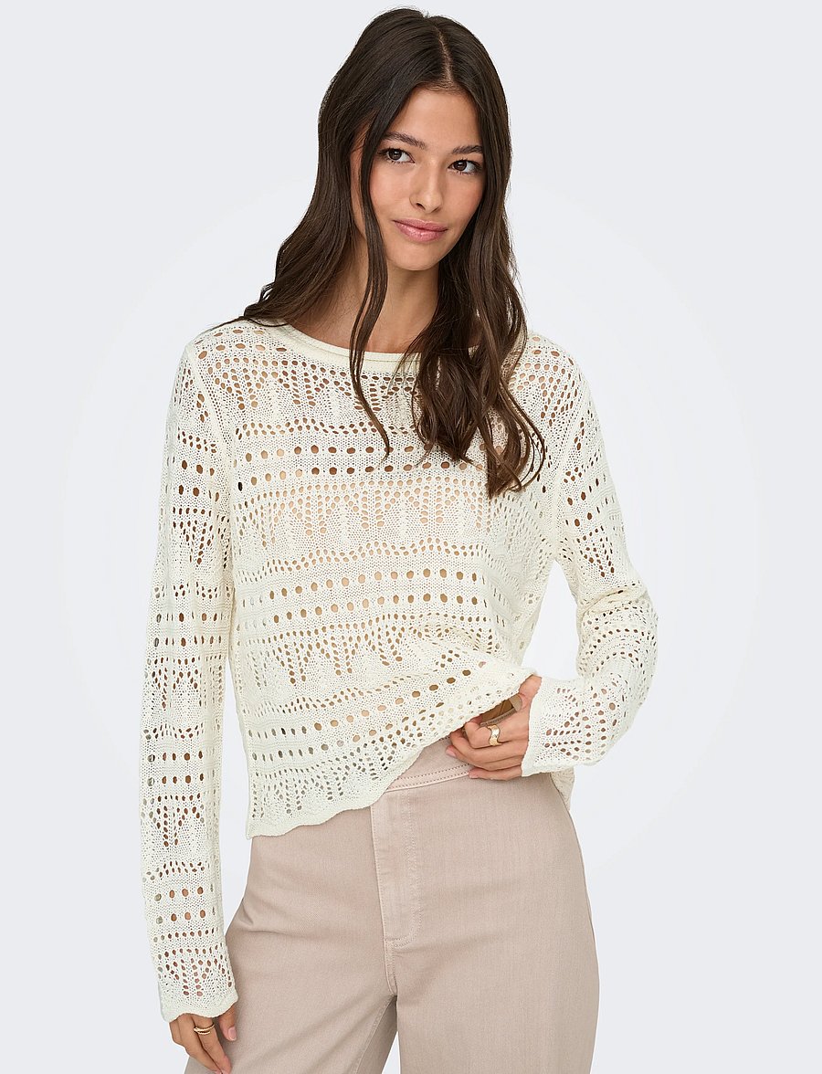 JDY - JDYSUN LAY L/S BOATNECK PULLOV. KNT NOOS - pullover - eggnog - 5