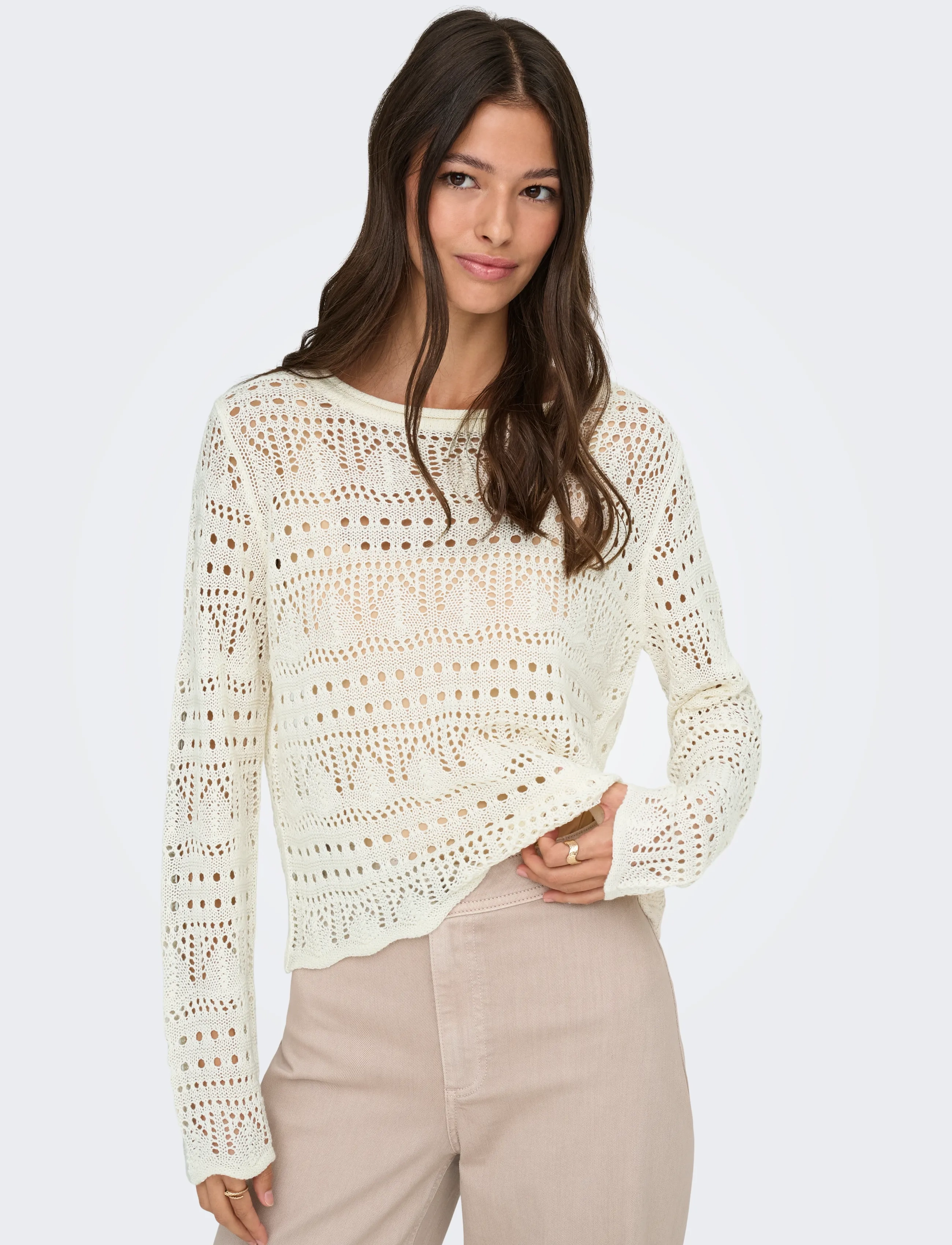 JDY - JDYSUN LAY L/S BOATNECK PULLOV. KNT NOOS - sviitrid - eggnog - 5