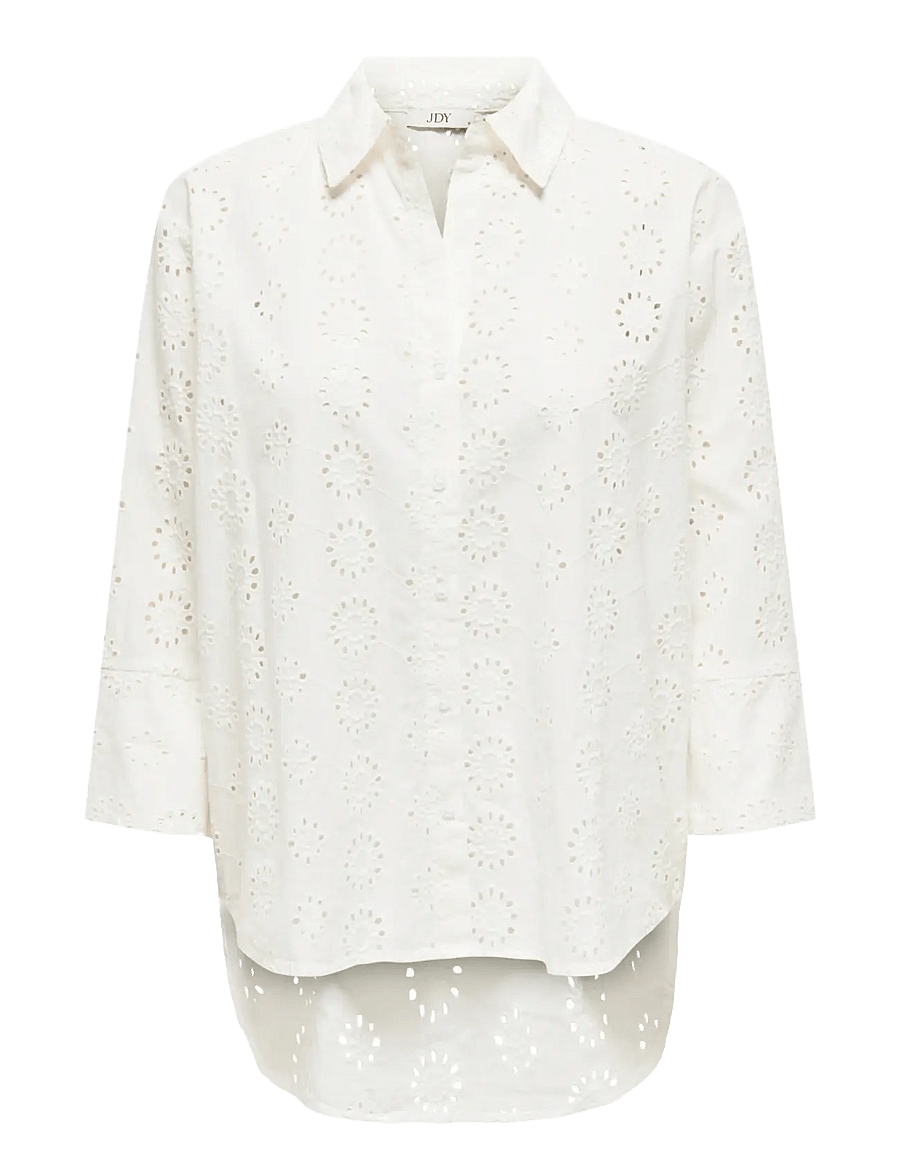 JDY - JDYTALLIE 3/4 LONG SHIRT WVN NOOS - pikkade varrukatega särgid - cloud dancer - 1