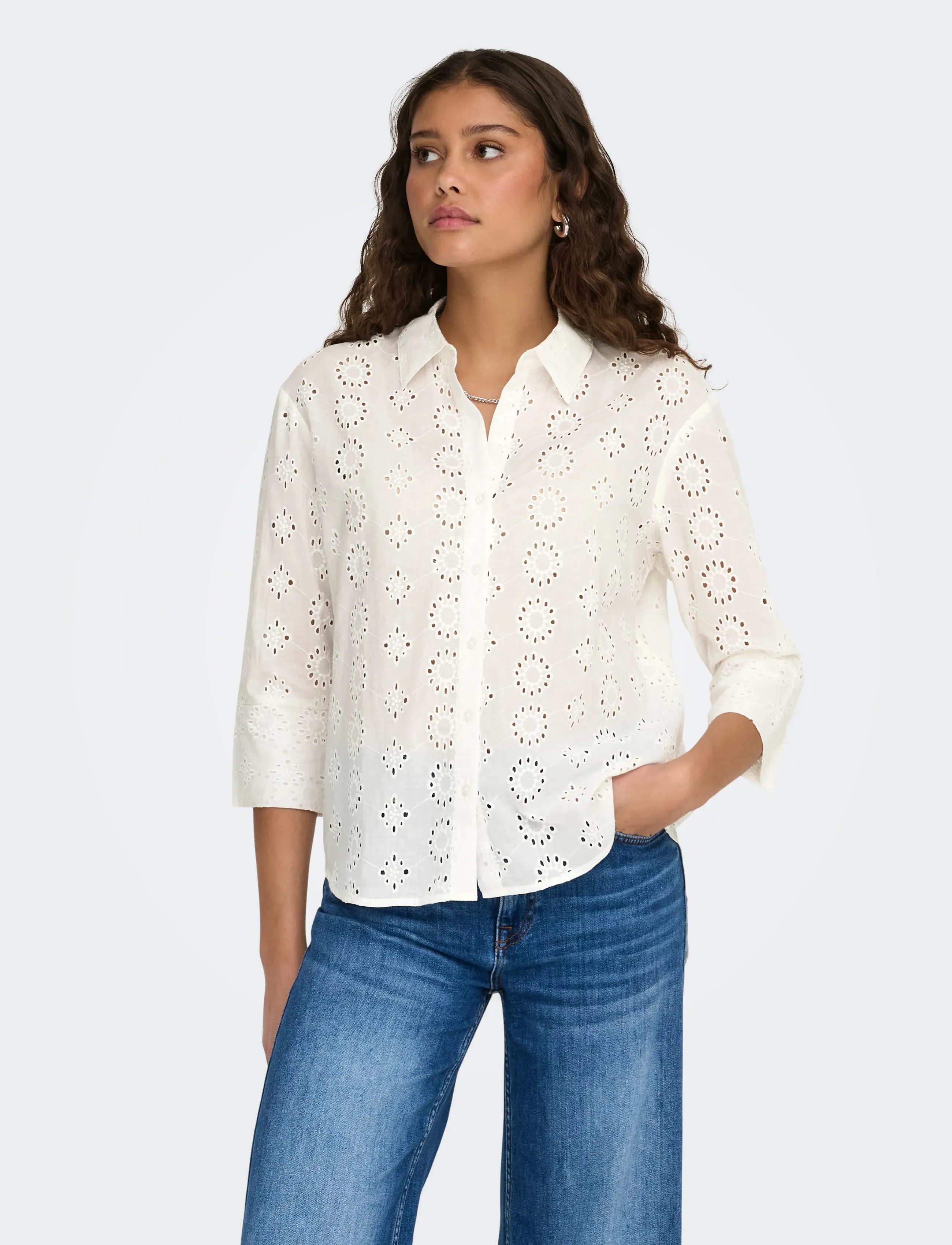 JDY tallie 3/4 Long Shirt Wvn Noos, XL, Shirts, Creme - Long-sleeved, Frauen