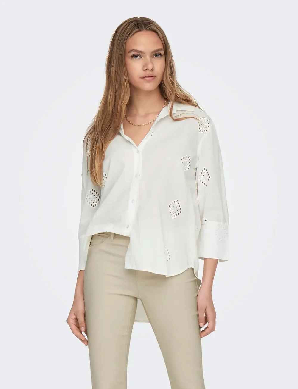 JDY - JDYTALLIE 3/4 LONG SHIRT WVN NOOS - langærmede skjorter - cloud dancer - 0