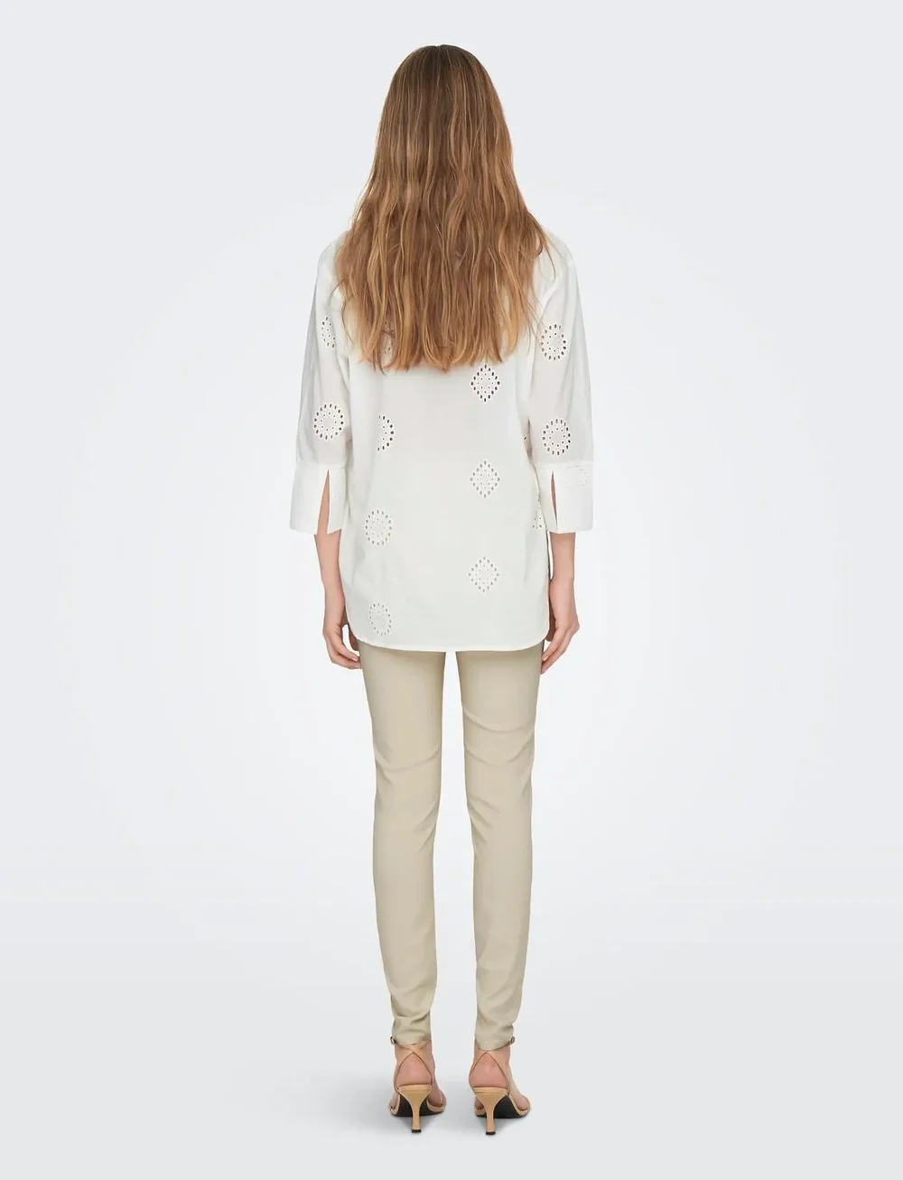 JDY - JDYTALLIE 3/4 LONG SHIRT WVN NOOS - langærmede skjorter - cloud dancer - 3