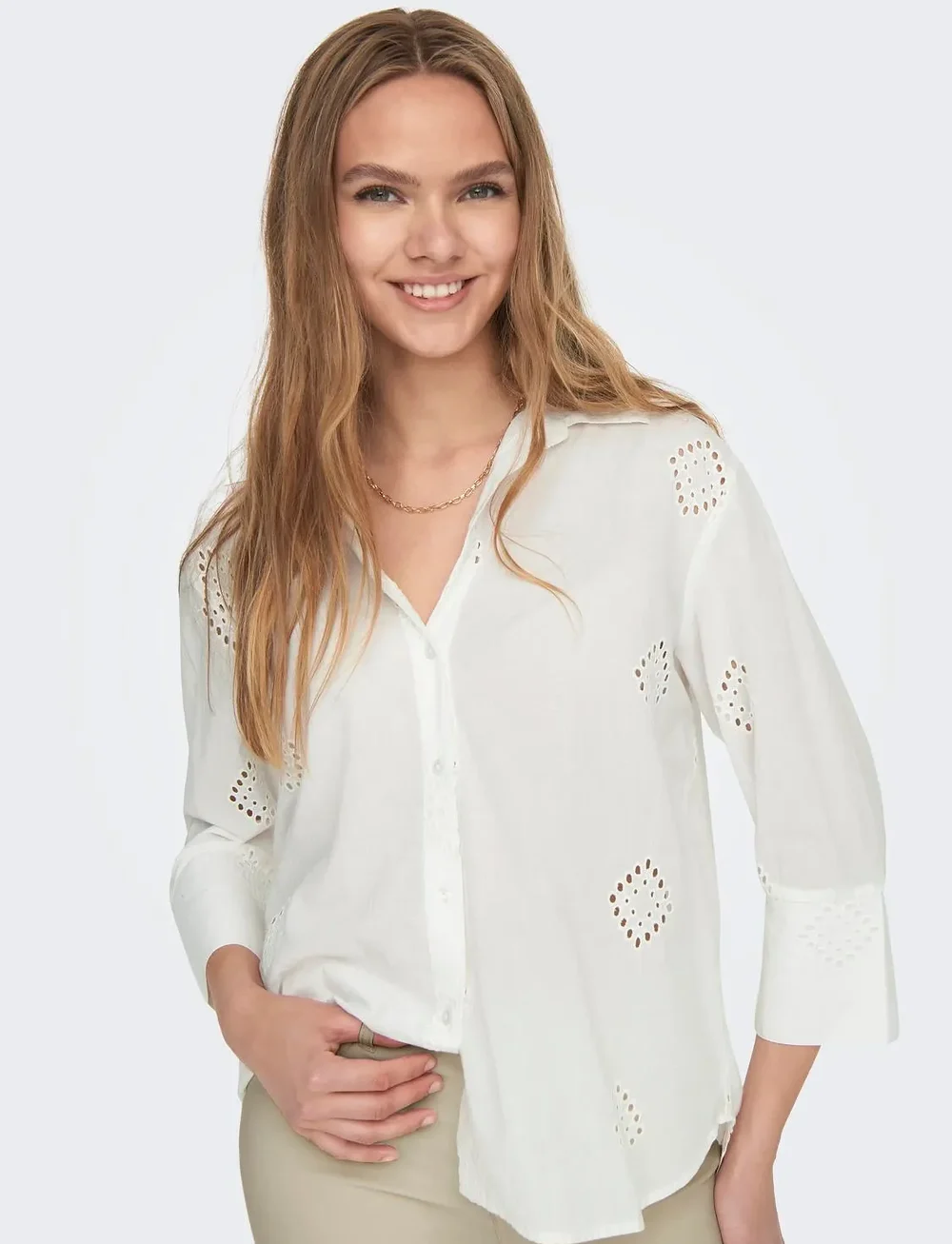 JDY - JDYTALLIE 3/4 LONG SHIRT WVN NOOS - langærmede skjorter - cloud dancer - 4