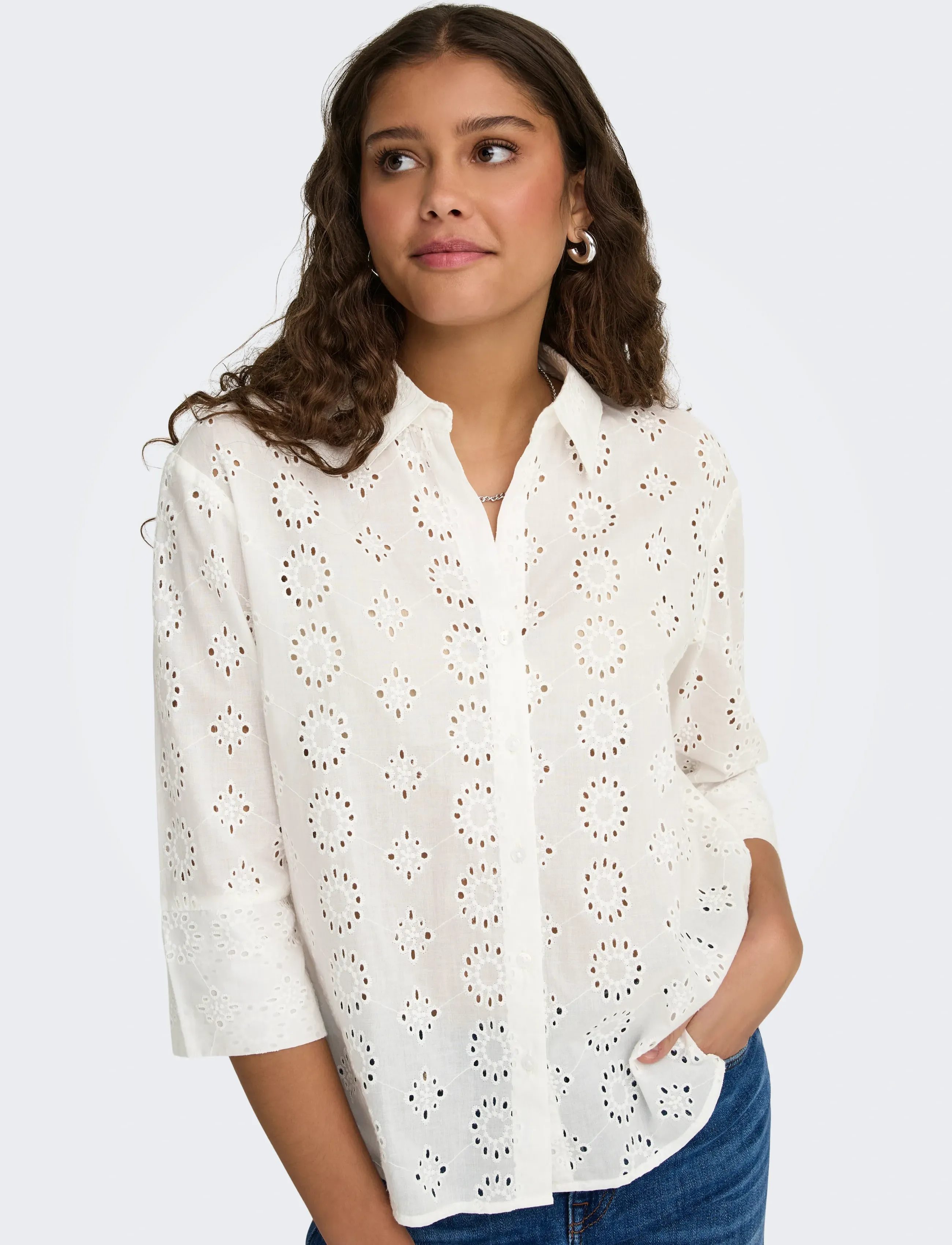 JDY - JDYTALLIE 3/4 LONG SHIRT WVN NOOS - chemises à manches longues - cloud dancer - 4