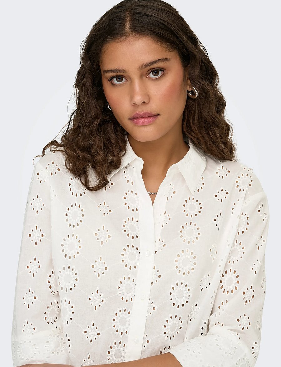 JDY - JDYTALLIE 3/4 LONG SHIRT WVN NOOS - pikkade varrukatega särgid - cloud dancer - 5