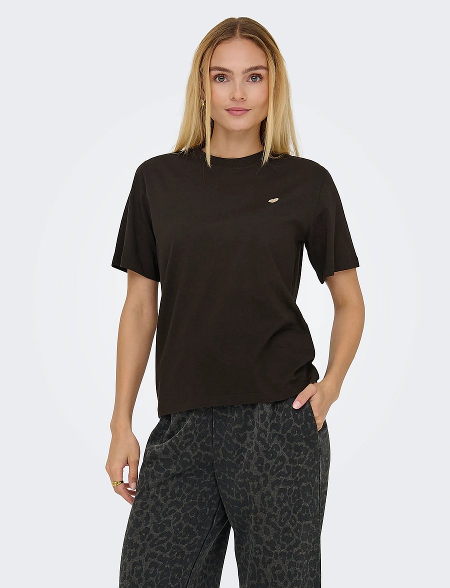 JDY - JDYPISA LIFE S/S PRINT TOP JRS NOOS - t-shirts - chocolate torte - 0