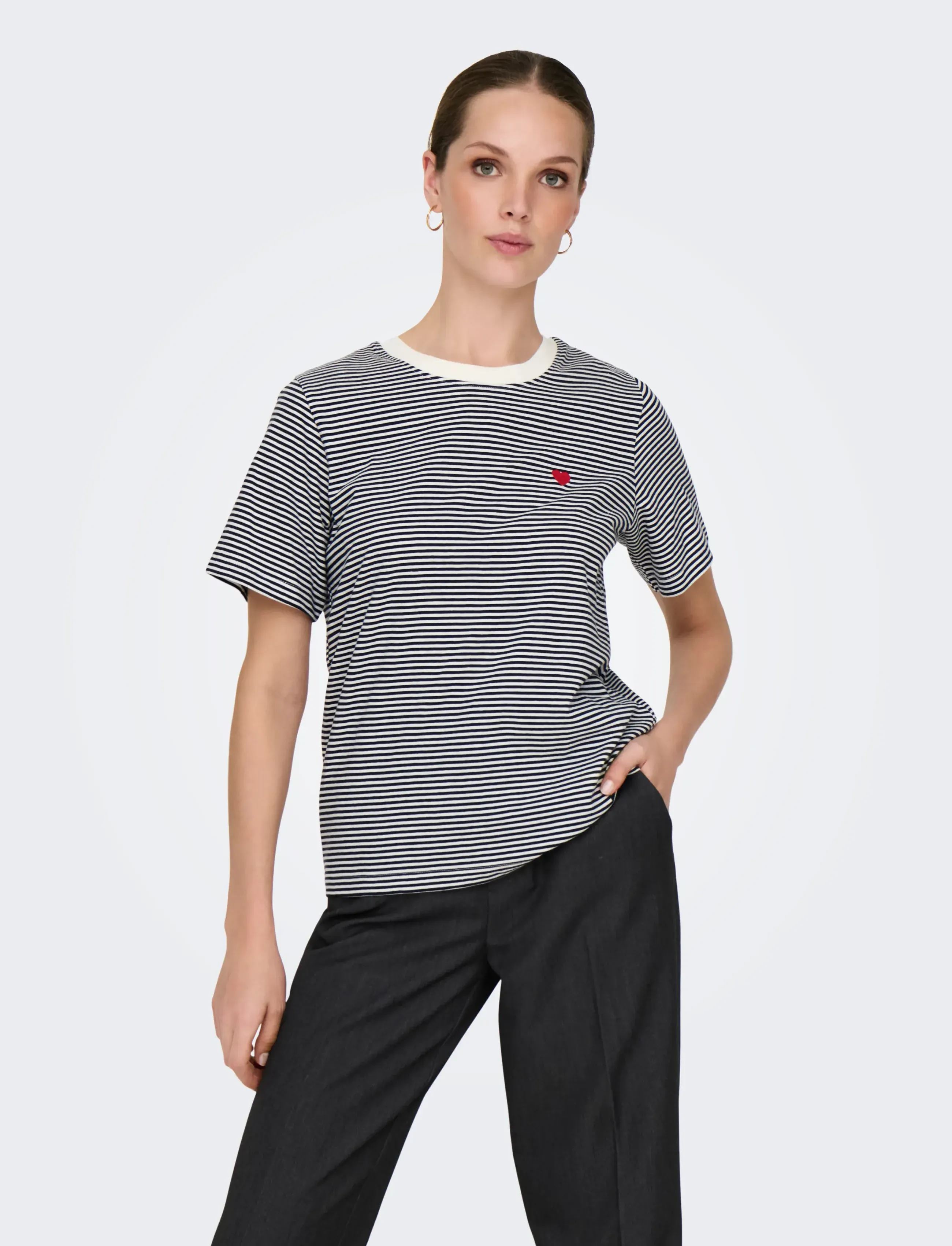 JDY JDYPISA LIFE S/S PRINT TOP JRS NOOS - T-shirts - CLOUD DANCER / multi