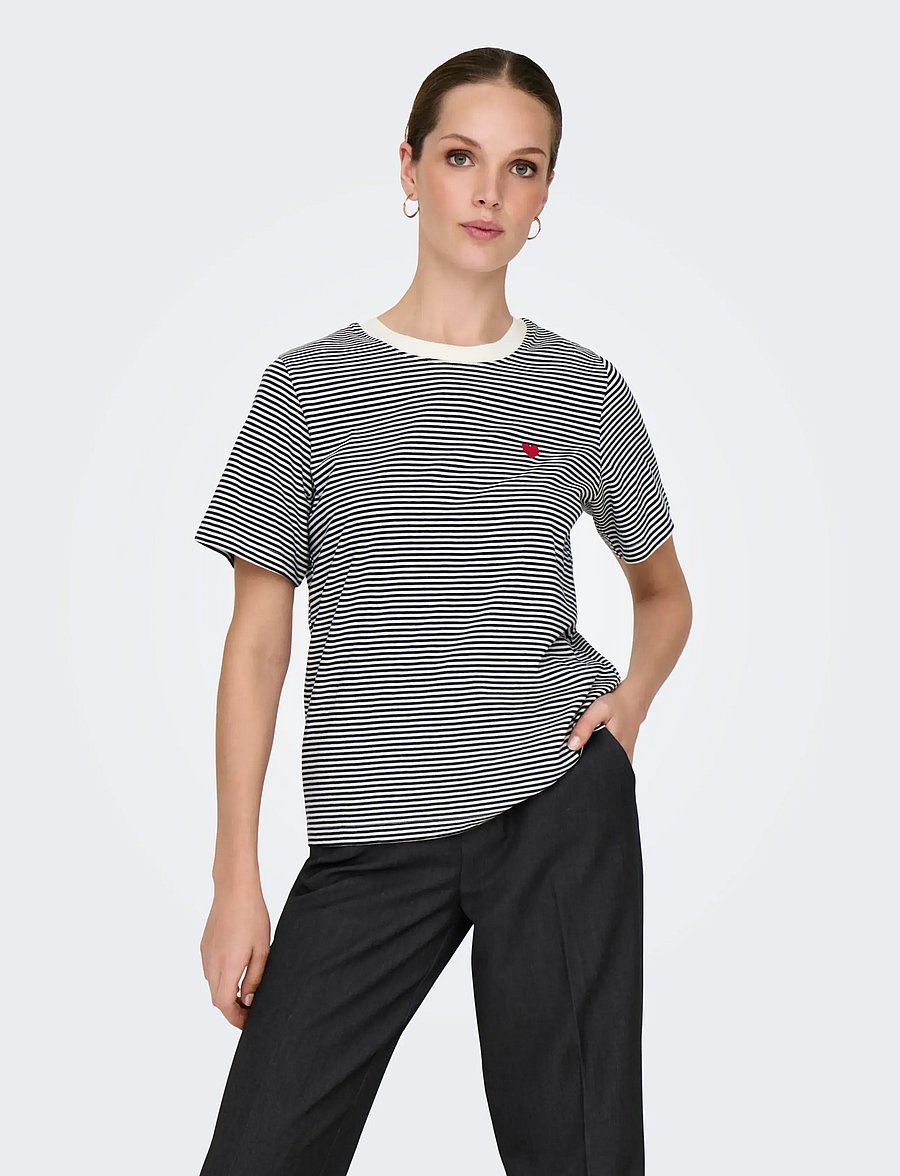 JDY - JDYPISA LIFE S/S PRINT TOP JRS NOOS - t-shirts - cloud dancer - 0