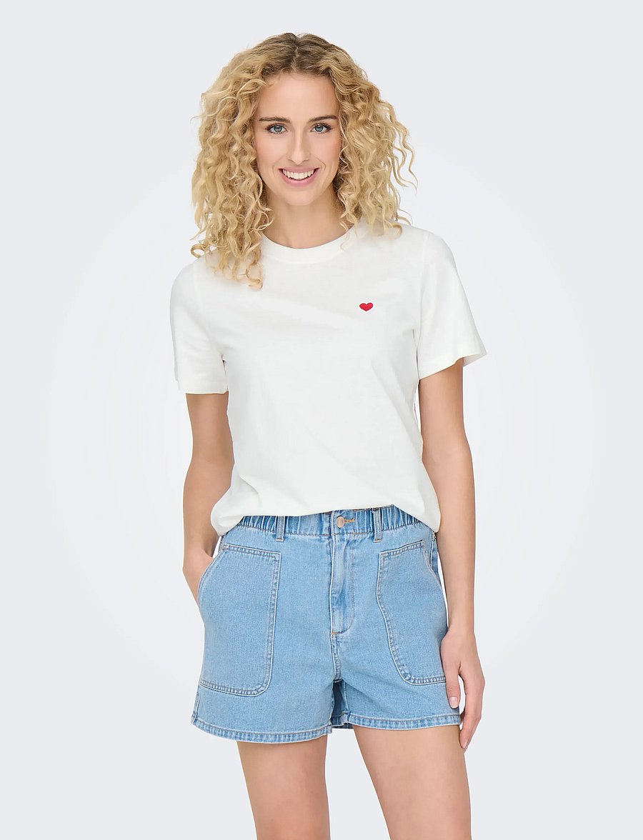 JDY - JDYPISA LIFE S/S PRINT TOP JRS NOOS - t-shirts - cloud dancer - 0