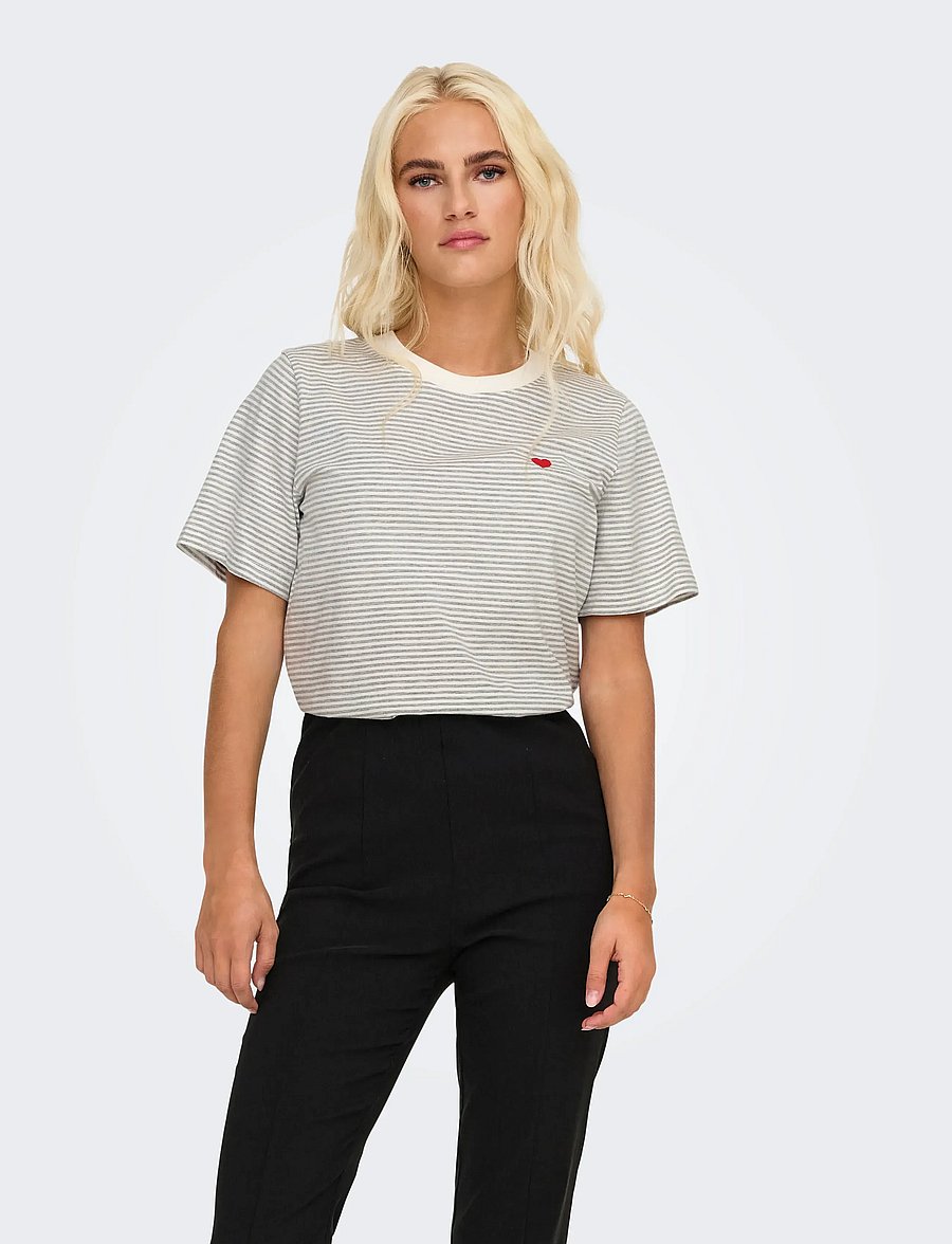 JDY - JDYPISA LIFE S/S PRINT TOP JRS NOOS - t-särgid - cloud dancer - 0
