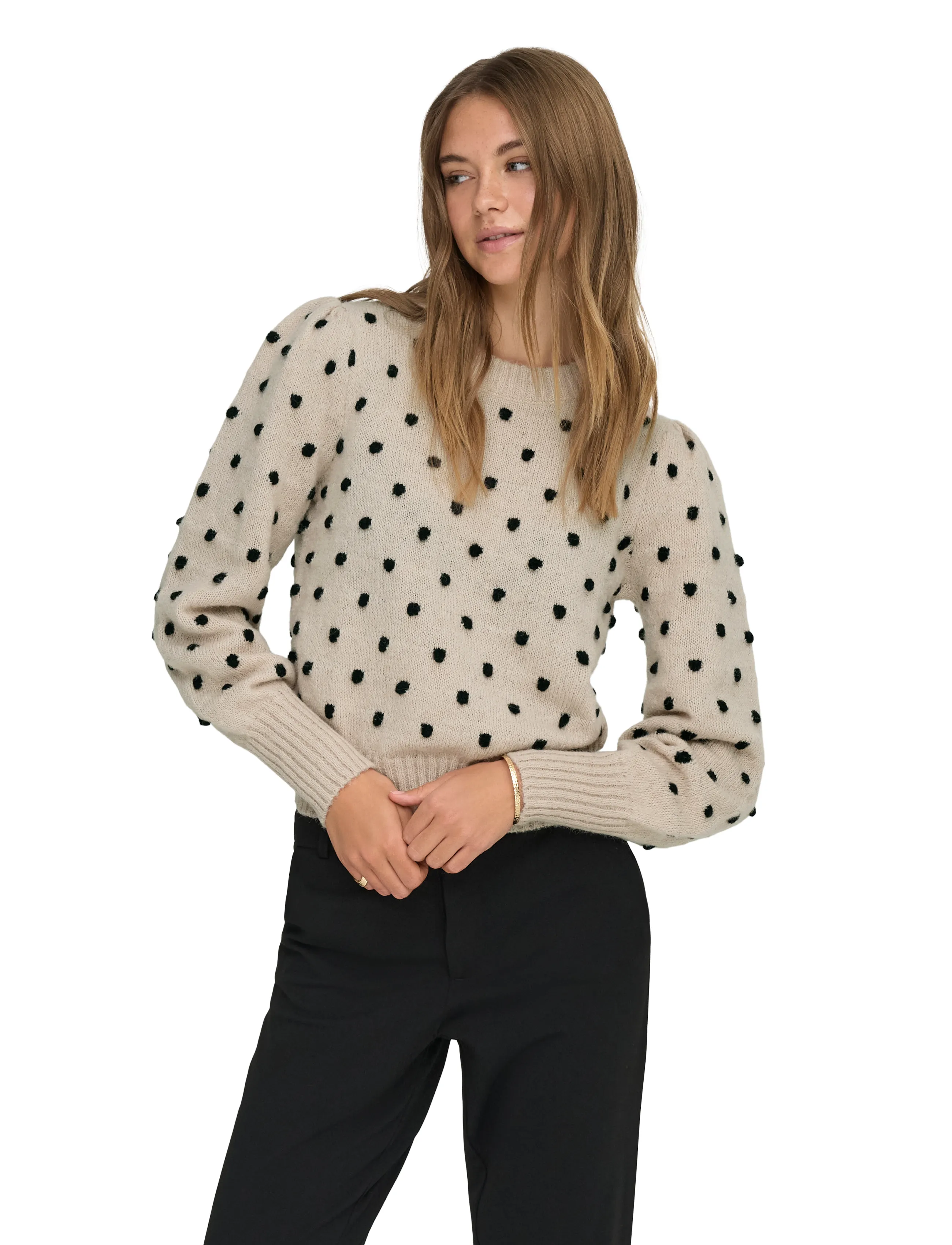 JDY sigrid Life L/S On Puff Pull Knt Noos, XS, Knitwear, Creme - Jumpers, Frauen