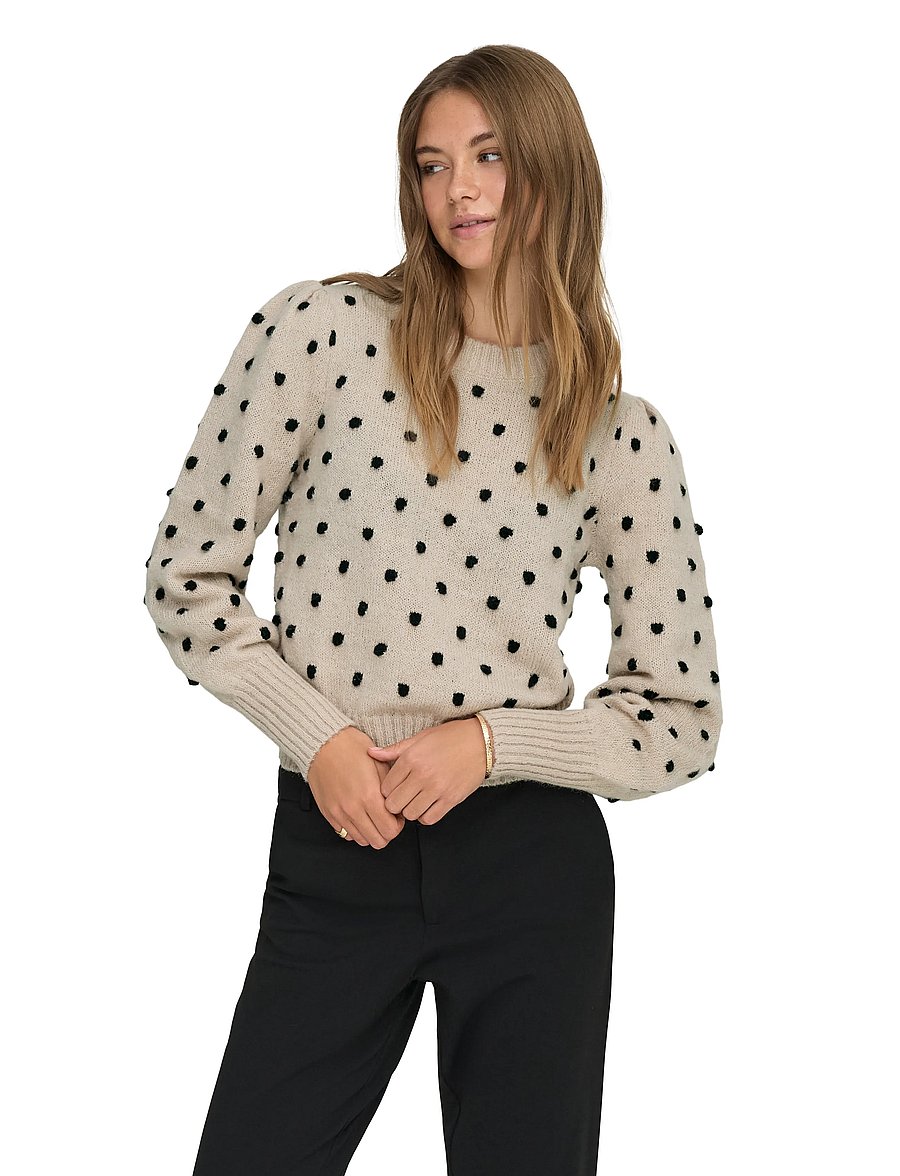 JDY - JDYSIGRID LIFE L/S ON PUFF PULL KNT NOOS - pullover - cement - 0
