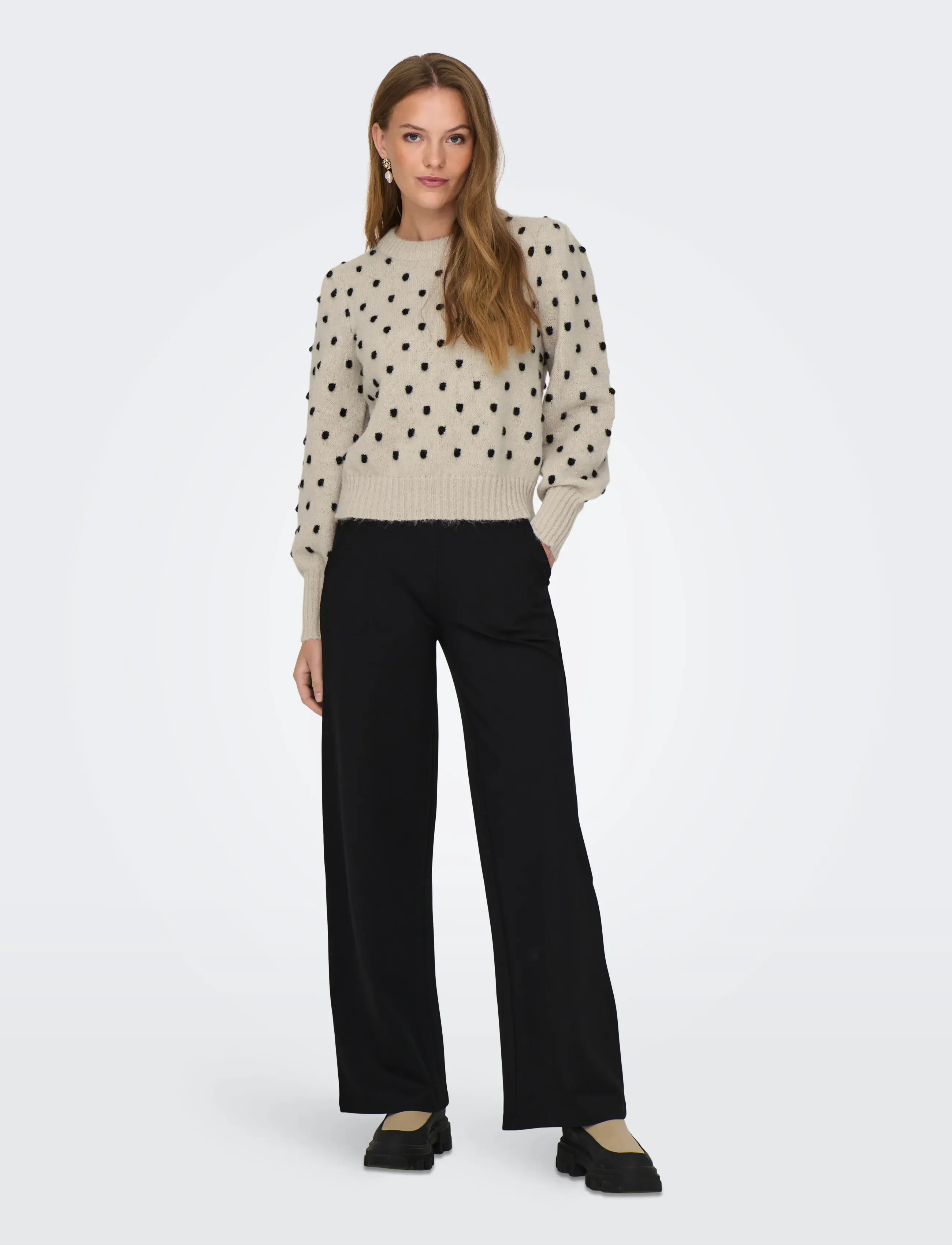JDY - JDYSIGRID LIFE L/S ON PUFF PULL KNT NOOS - pullover - cement - 5