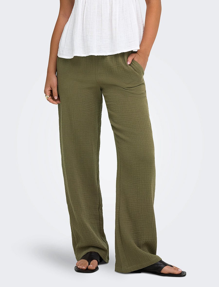 JDY - JDYTHEIS LIFE WIDE PANT WVN NOOS - vida byxor - capers - 0