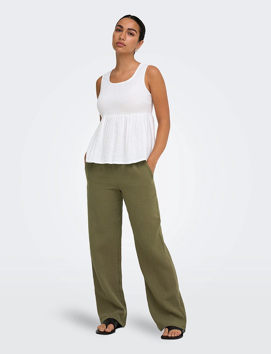JDY - JDYTHEIS LIFE WIDE PANT WVN NOOS - vida byxor - capers - 4