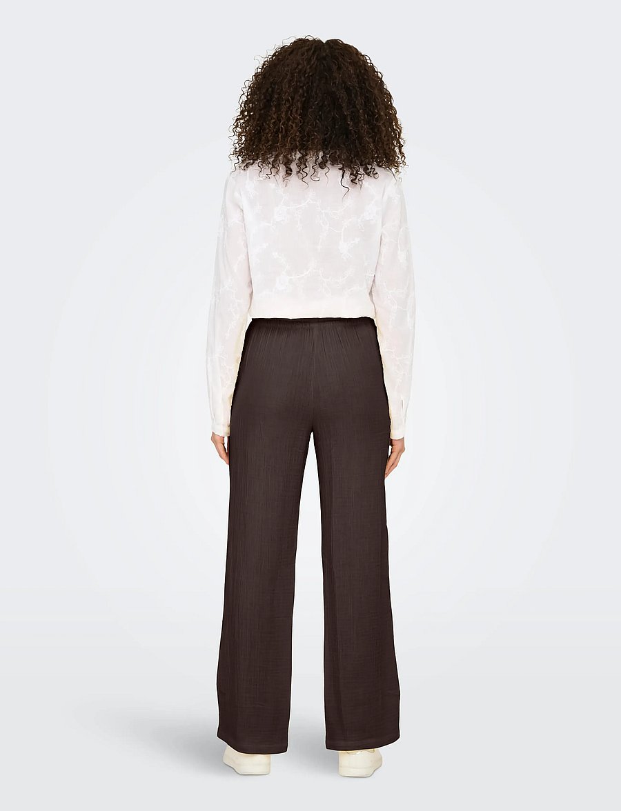 JDY - JDYTHEIS LIFE WIDE PANT WVN NOOS - bukser med brede ben - chocolate torte - 3