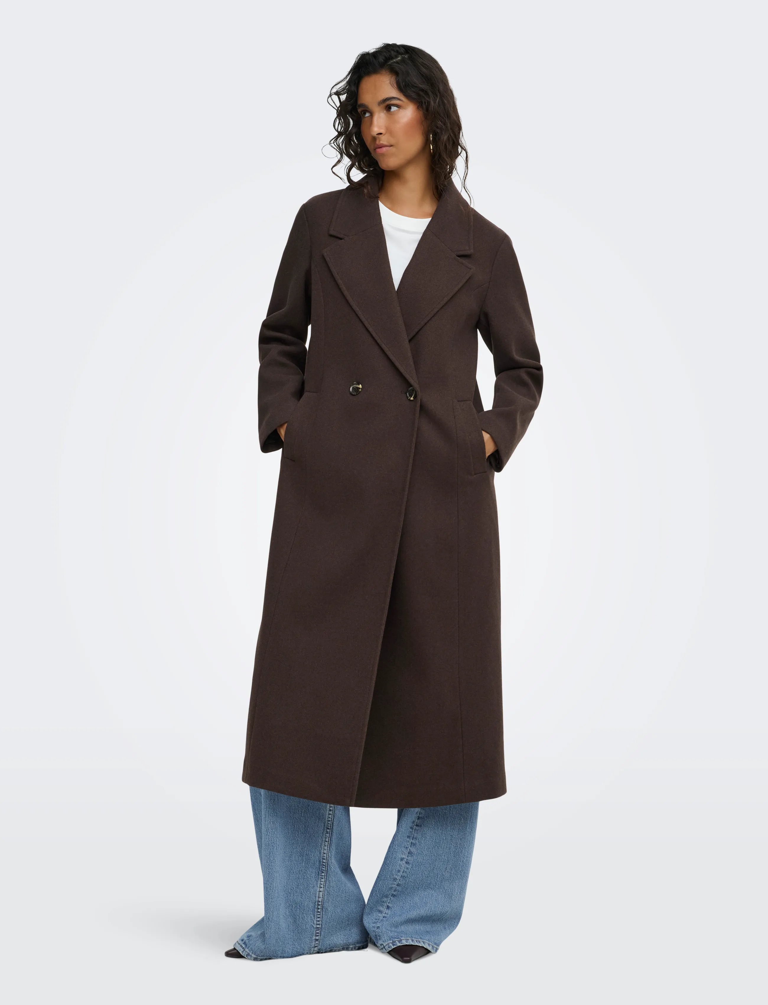 JDY JDYVIOLA LIFE X-LONG COAT OTW HAB - Mäntel - CHOCOLATE TORTE / brown