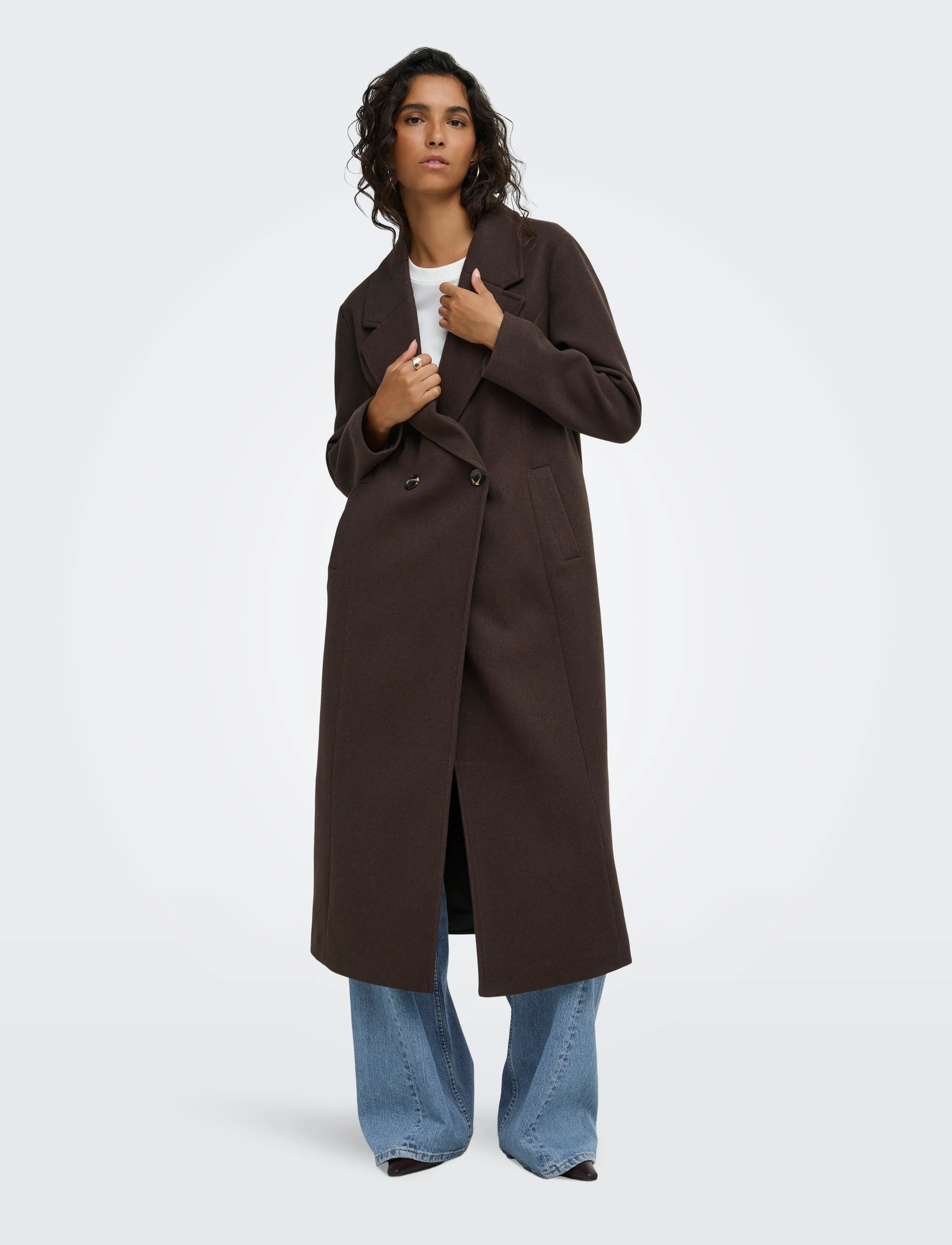 JDY - JDYVIOLA LIFE X-LONG COAT OTW HAB - mäntel - chocolate torte - 4