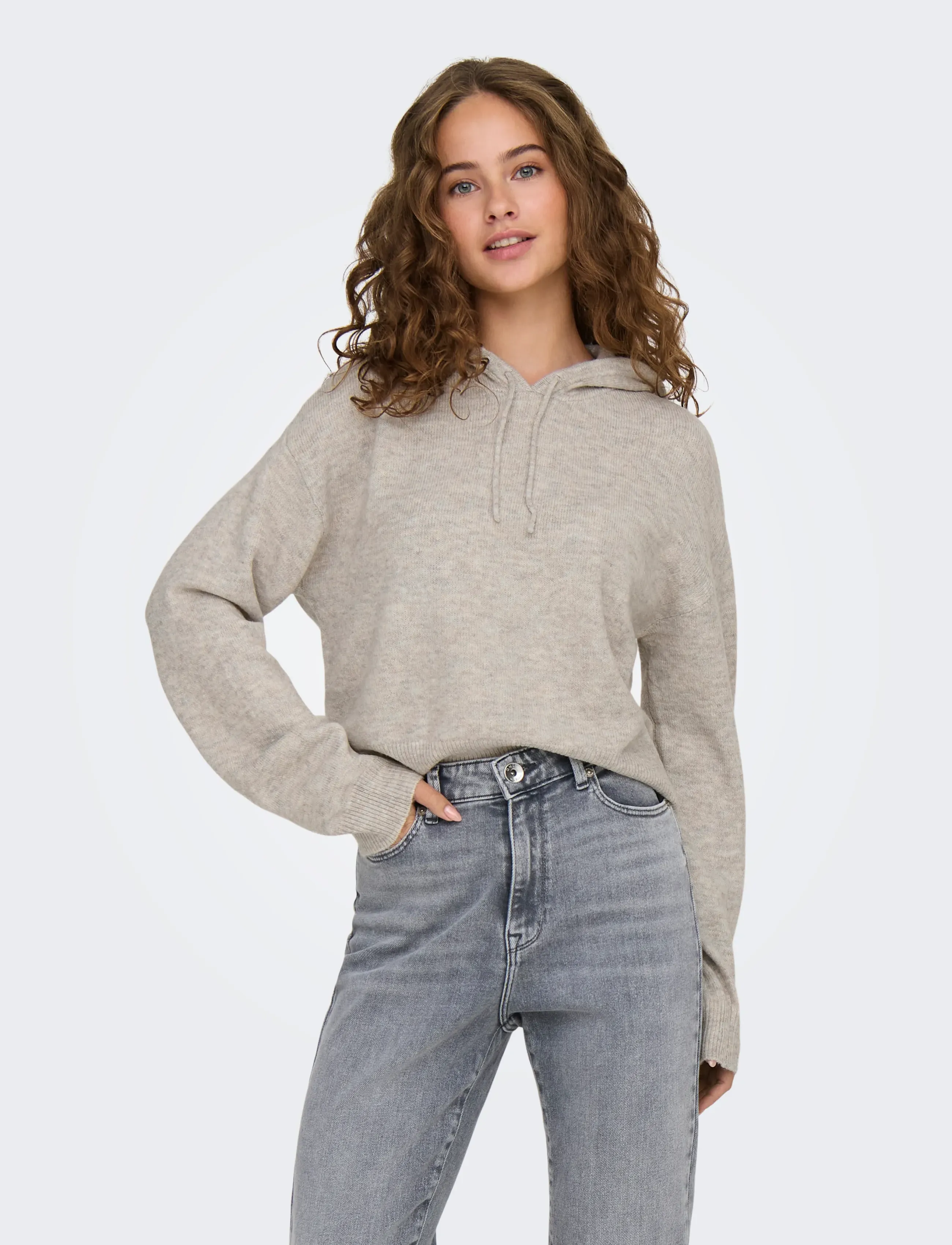 JDY - JDYRUE LIFE L/S SHORT HOOD PUL KNT NOOS - chateau gray - 0