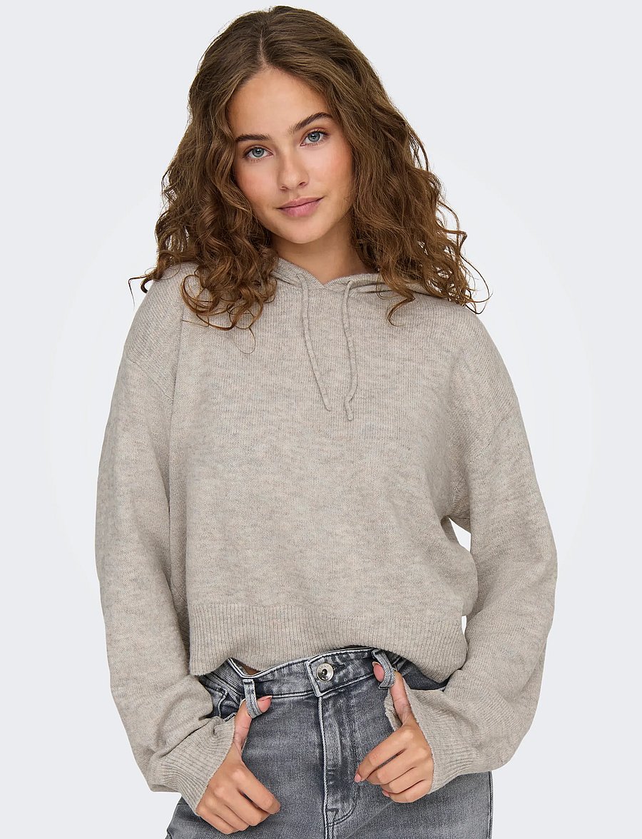 JDY - JDYRUE LIFE L/S SHORT HOOD PUL KNT NOOS - chateau gray - 5