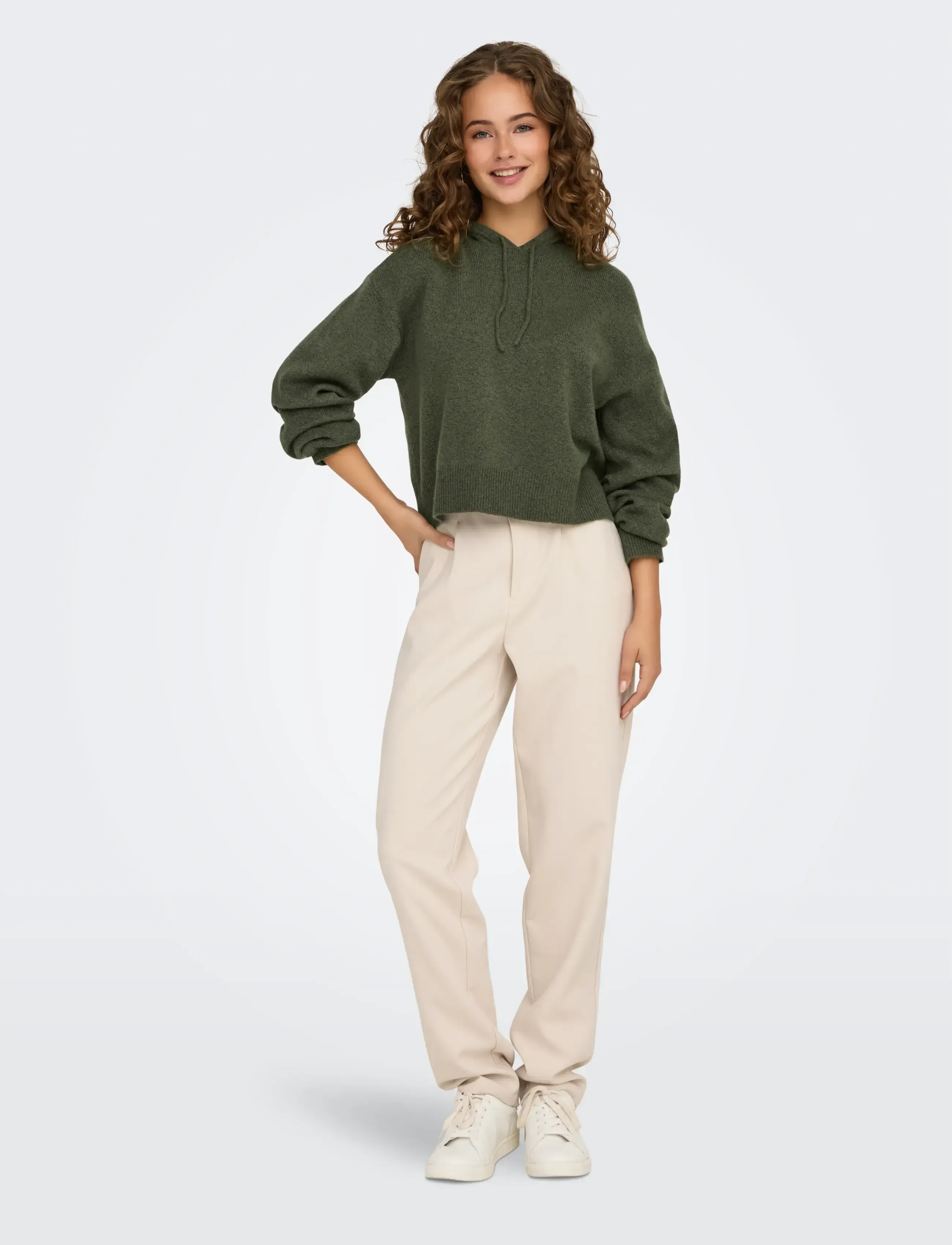 JDY - JDYRUE LIFE L/S SHORT HOOD PUL KNT NOOS - hoodies - kalamata - 4