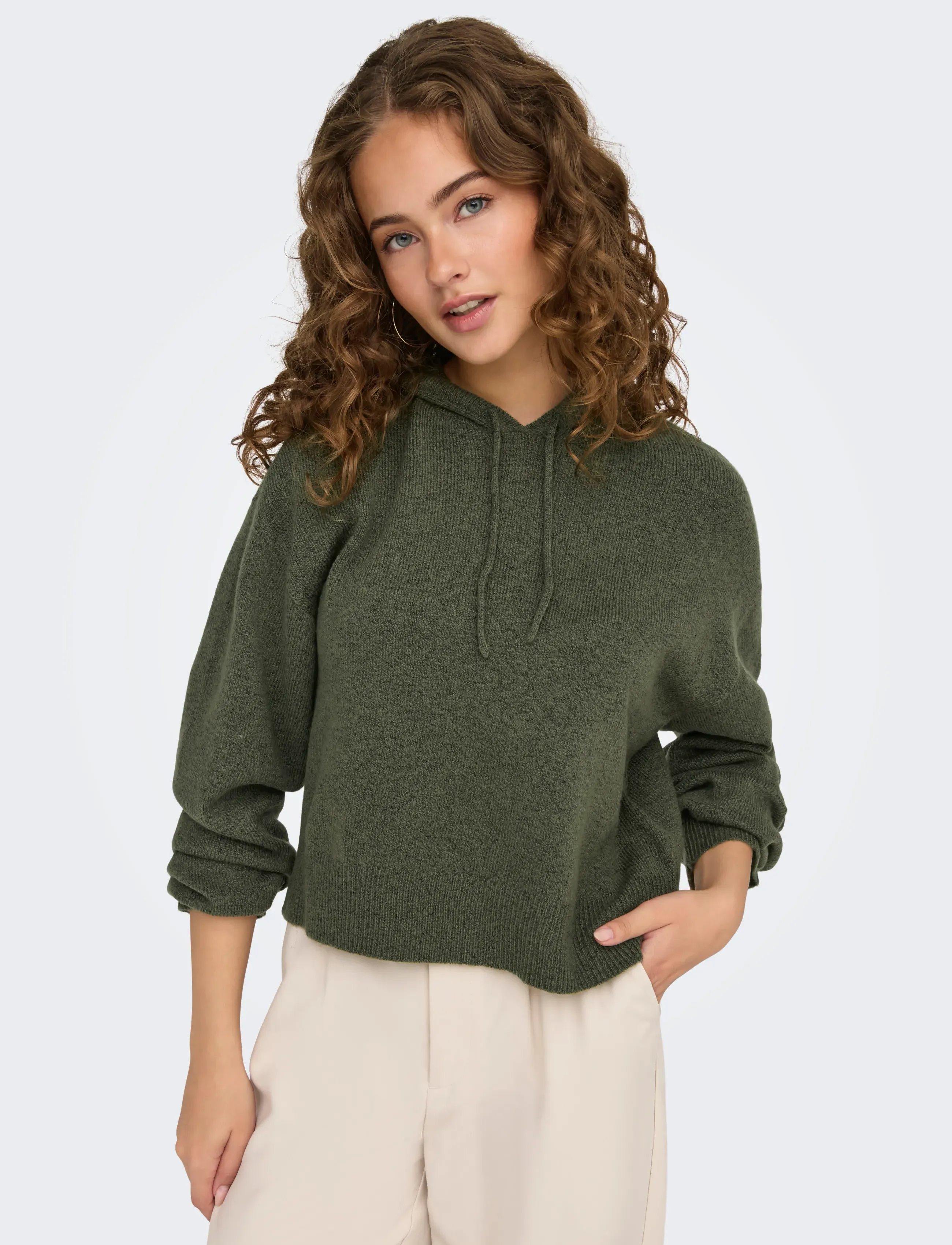 JDY - JDYRUE LIFE L/S SHORT HOOD PUL KNT NOOS - hoodies - kalamata - 5