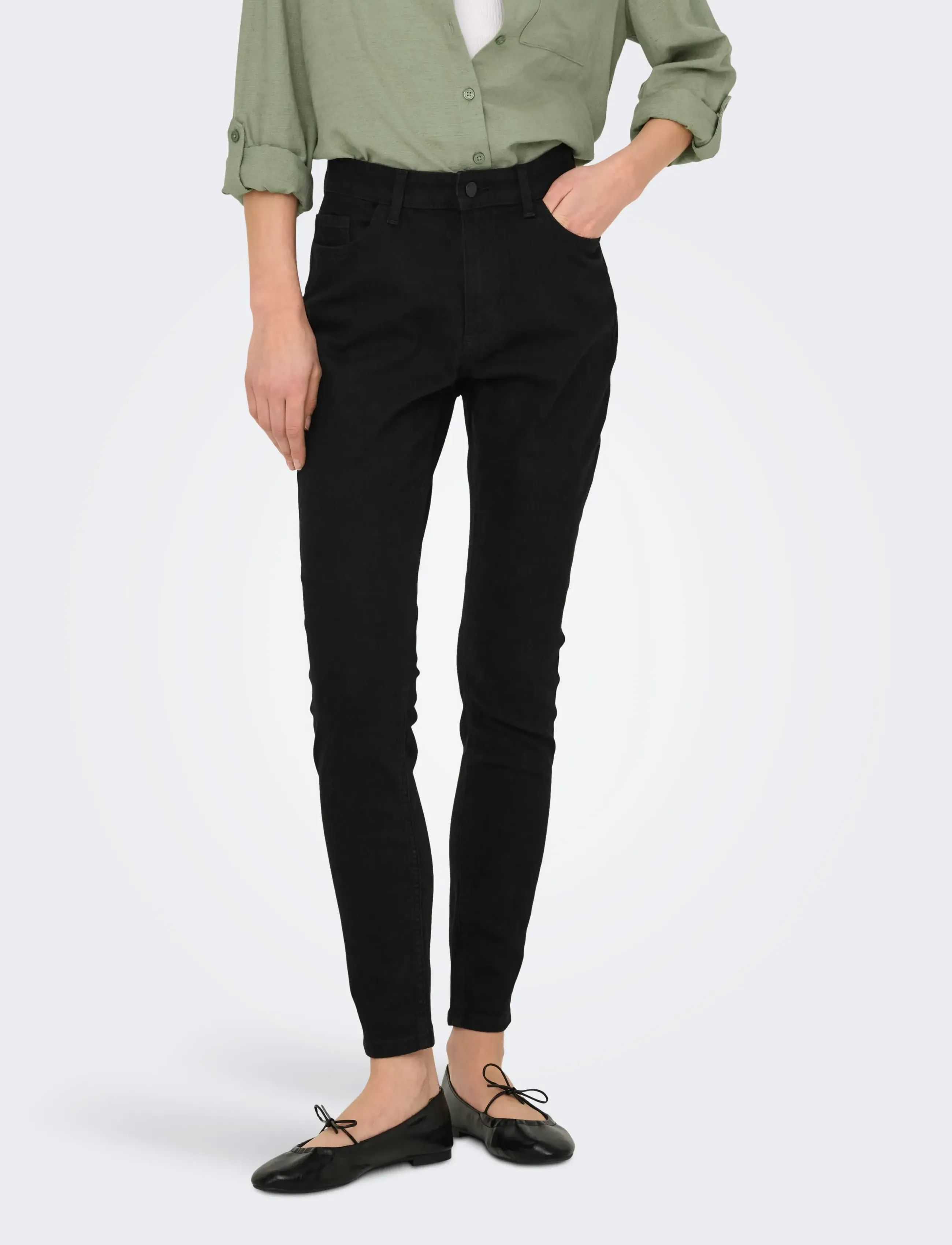 JDY JDYMOON HW SKINNY JEANS BLACK DNM NOOS - Tøj - BLACK DENIM / black