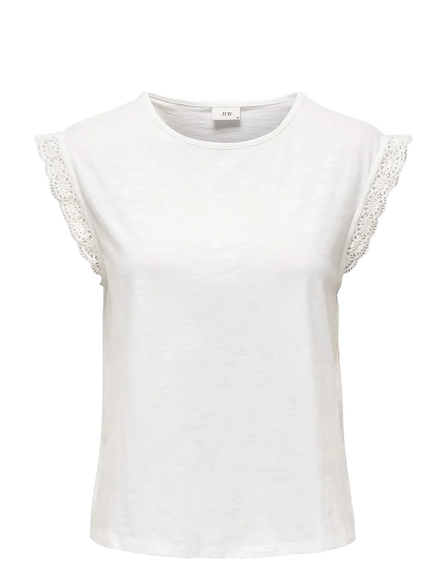 JDY - JDYSALVA LIFE S/L CROCHET TOP JRS NOOS - topid ja varrukateta alussärgid - cloud dancer - 1