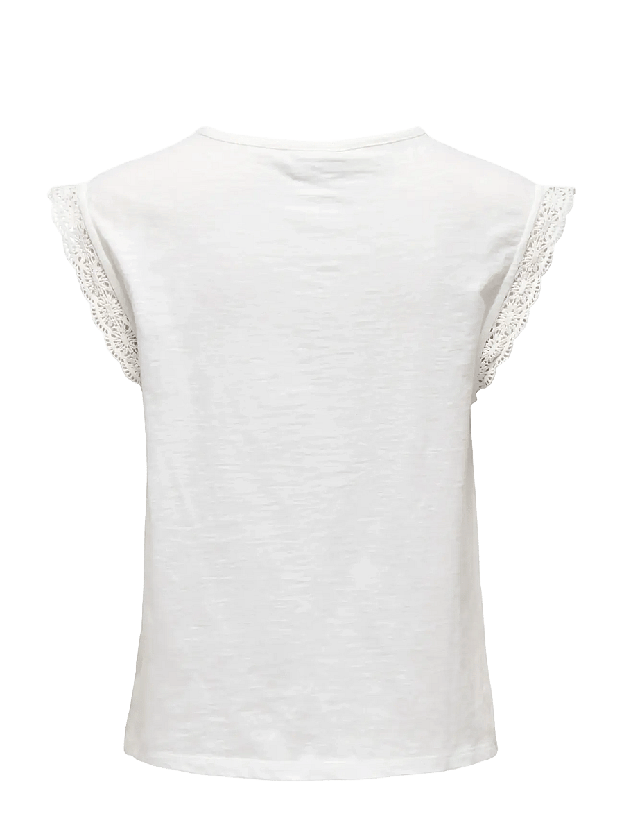 JDY - JDYSALVA LIFE S/L CROCHET TOP JRS NOOS - topid ja varrukateta alussärgid - cloud dancer - 2