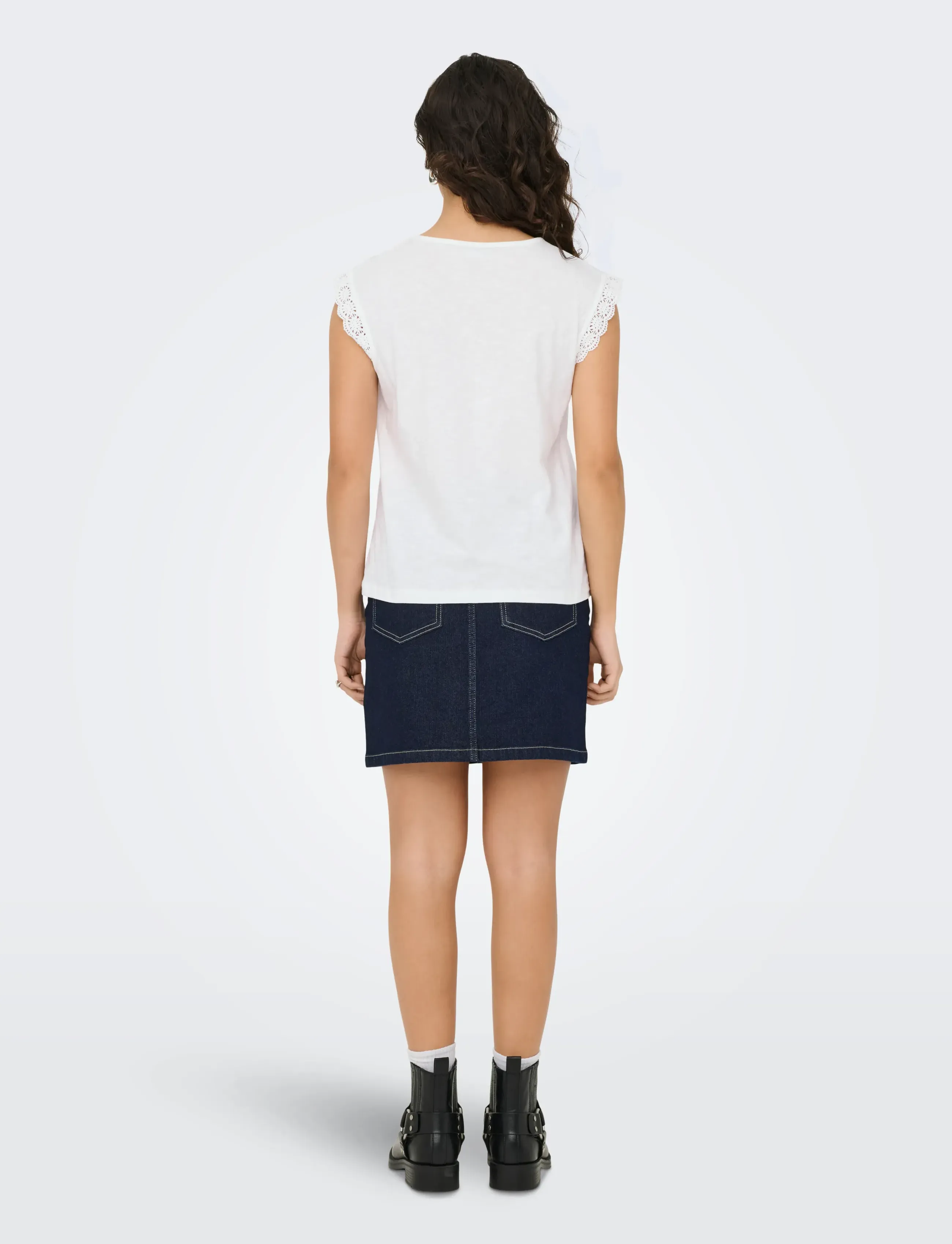 JDY - JDYSALVA LIFE S/L CROCHET TOP JRS NOOS - tanktops - cloud dancer - 3