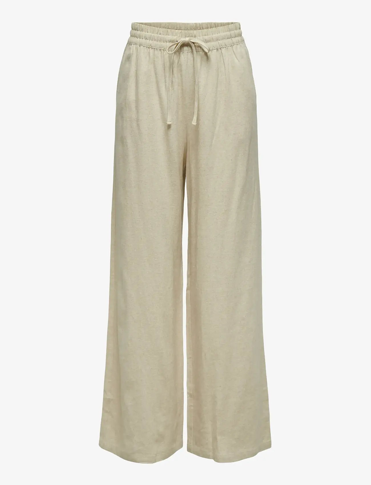 JDY - JDYSAY HW LINEN WIDE PANT WVN NOOS - hørbukser - oatmeal - 1
