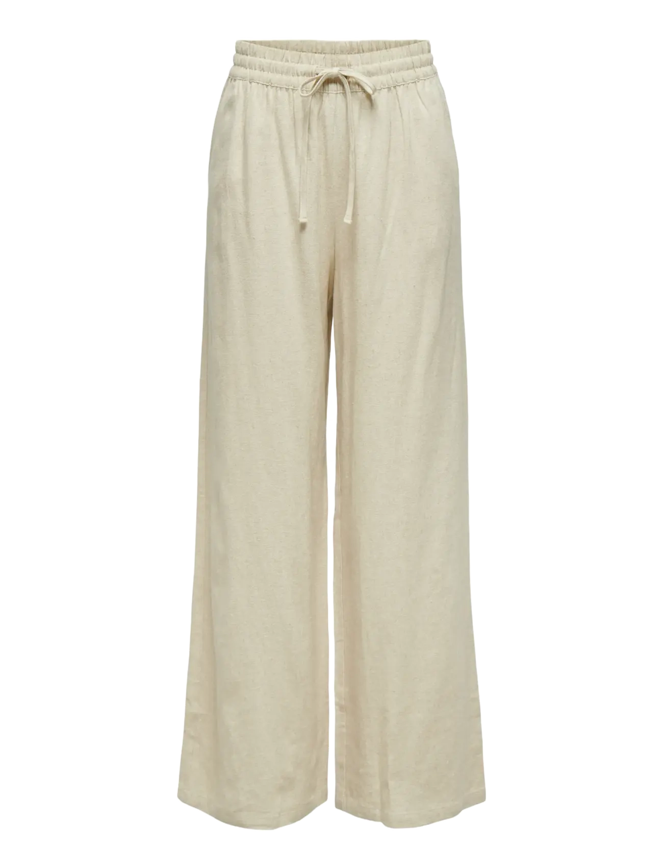 JDY JDYSAY HW LINEN WIDE PANT WVN NOOS - Püksid - OATMEAL / beige
