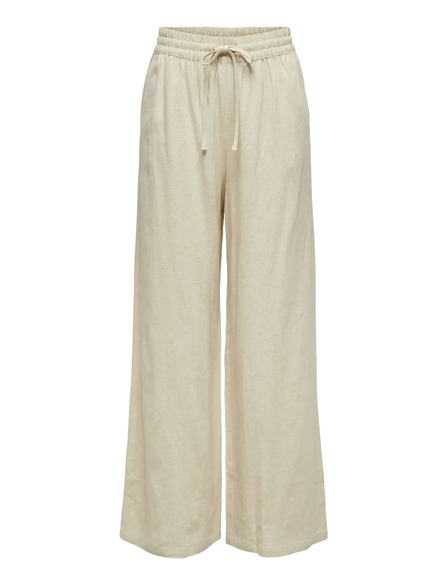 JDY - JDYSAY HW LINEN WIDE PANT WVN NOOS - linased püksid - oatmeal - 1