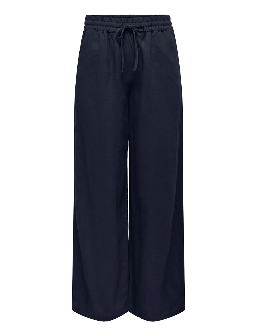 JDY - JDYSAY HW LINEN WIDE PANT WVN NOOS - leinenhosen - sky captain - 1