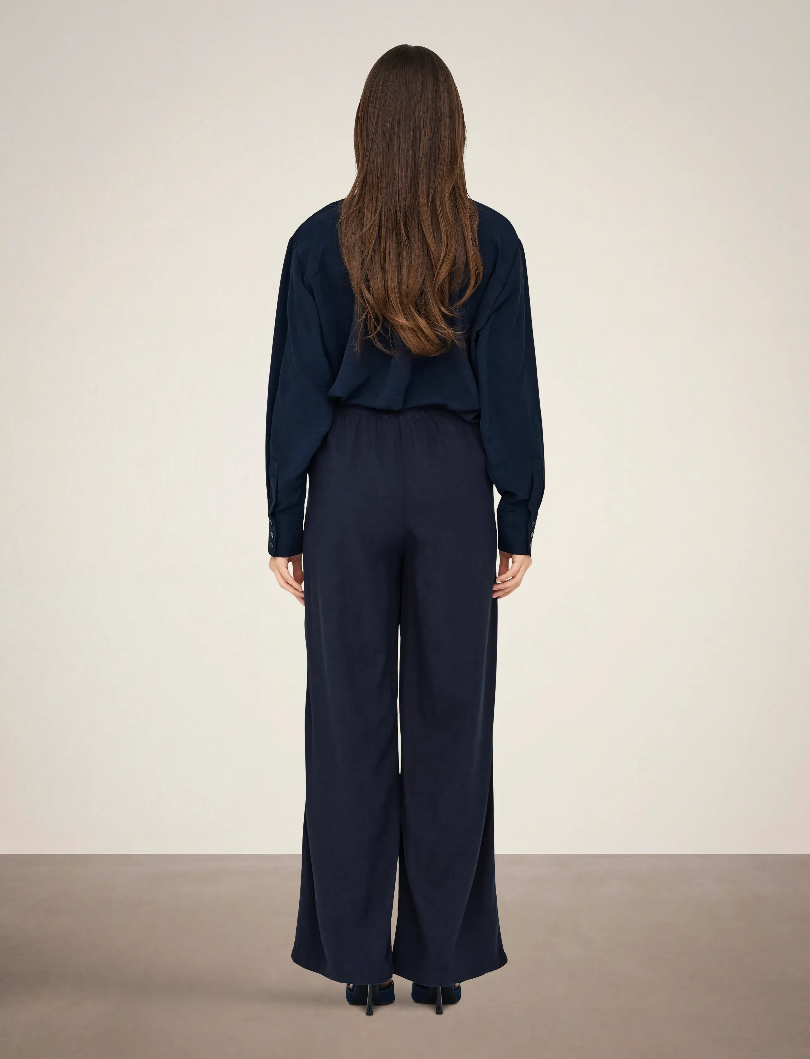 JDY - JDYSAY HW LINEN WIDE PANT WVN NOOS - hørbukser - sky captain - 3