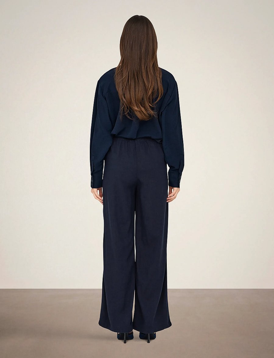 JDY - JDYSAY HW LINEN WIDE PANT WVN NOOS - leinenhosen - sky captain - 3