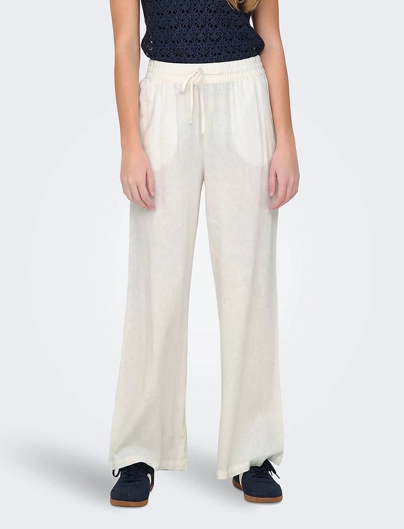 JDY - JDYSAY HW LINEN WIDE PANT WVN NOOS - leinenhosen - snow white - 0
