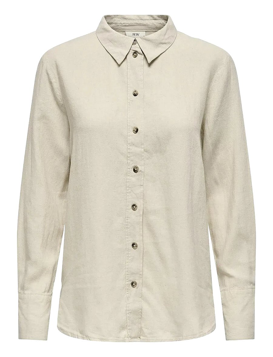 JDY - JDYSAY L/S LINEN LOOSE SHIRT WVN NOOS - langärmlige hemden - oatmeal - 1