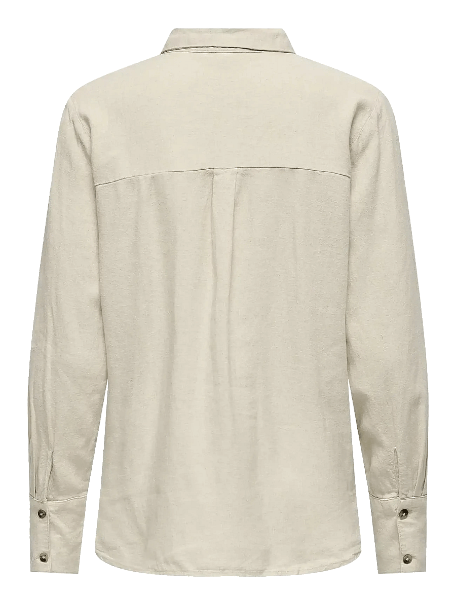 JDY - JDYSAY L/S LINEN LOOSE SHIRT WVN NOOS - langärmlige hemden - oatmeal - 2