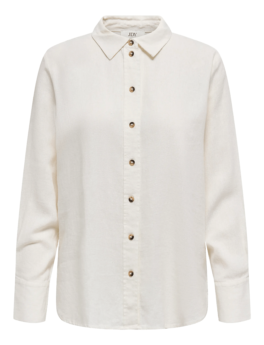JDY - JDYSAY L/S LINEN LOOSE SHIRT WVN NOOS - langärmlige hemden - snow white - 1