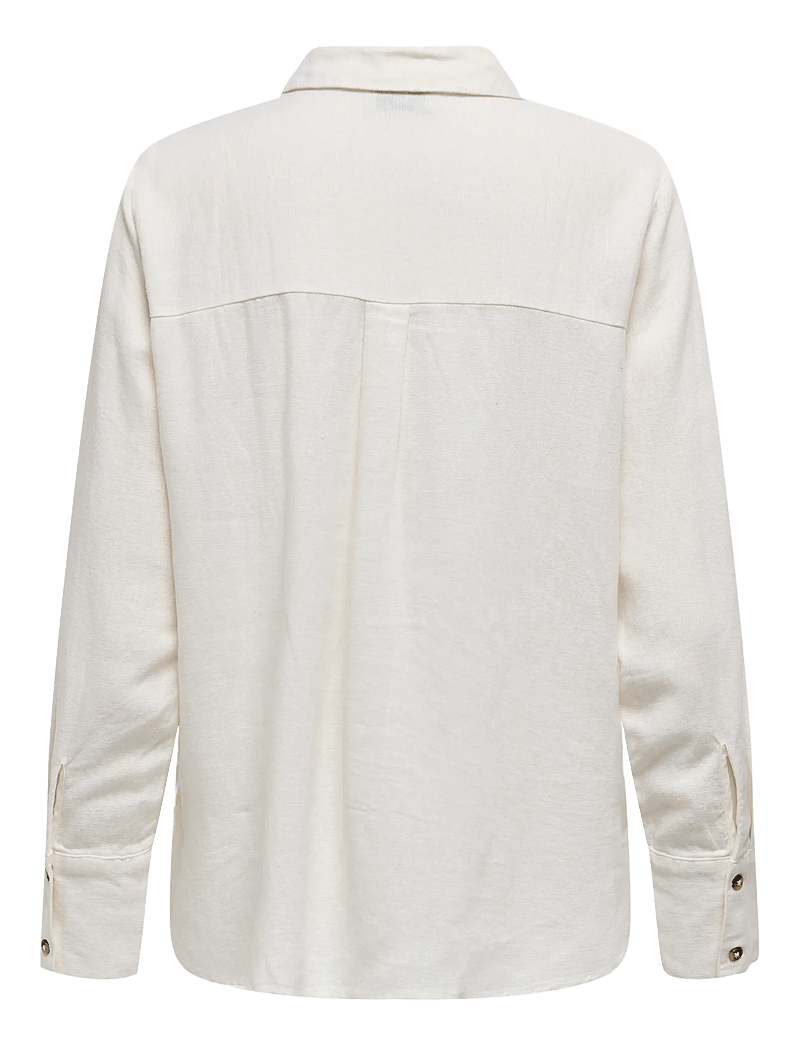 JDY - JDYSAY L/S LINEN LOOSE SHIRT WVN NOOS - langärmlige hemden - snow white - 2