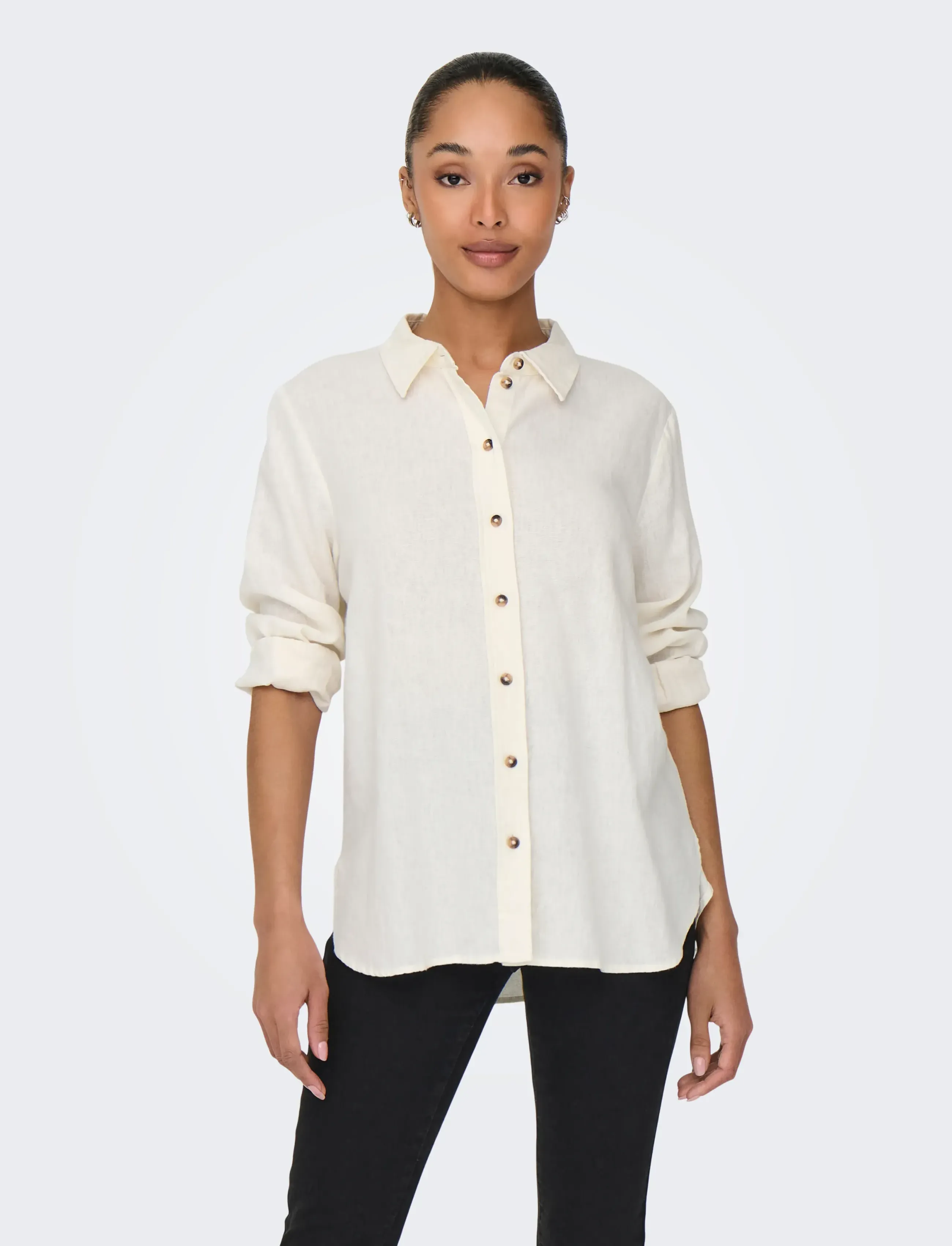 JDY JDYSAY L/S LINEN LOOSE SHIRT WVN NOOS - Hemden - SNOW WHITE / white