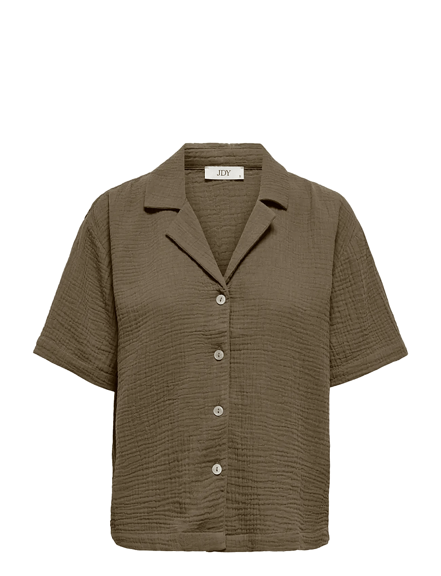 JDY - JDYTHEIS LIFE 2/4 LOOSE SHIRT WVN NOOS - kortærmede skjorter - capers - 0